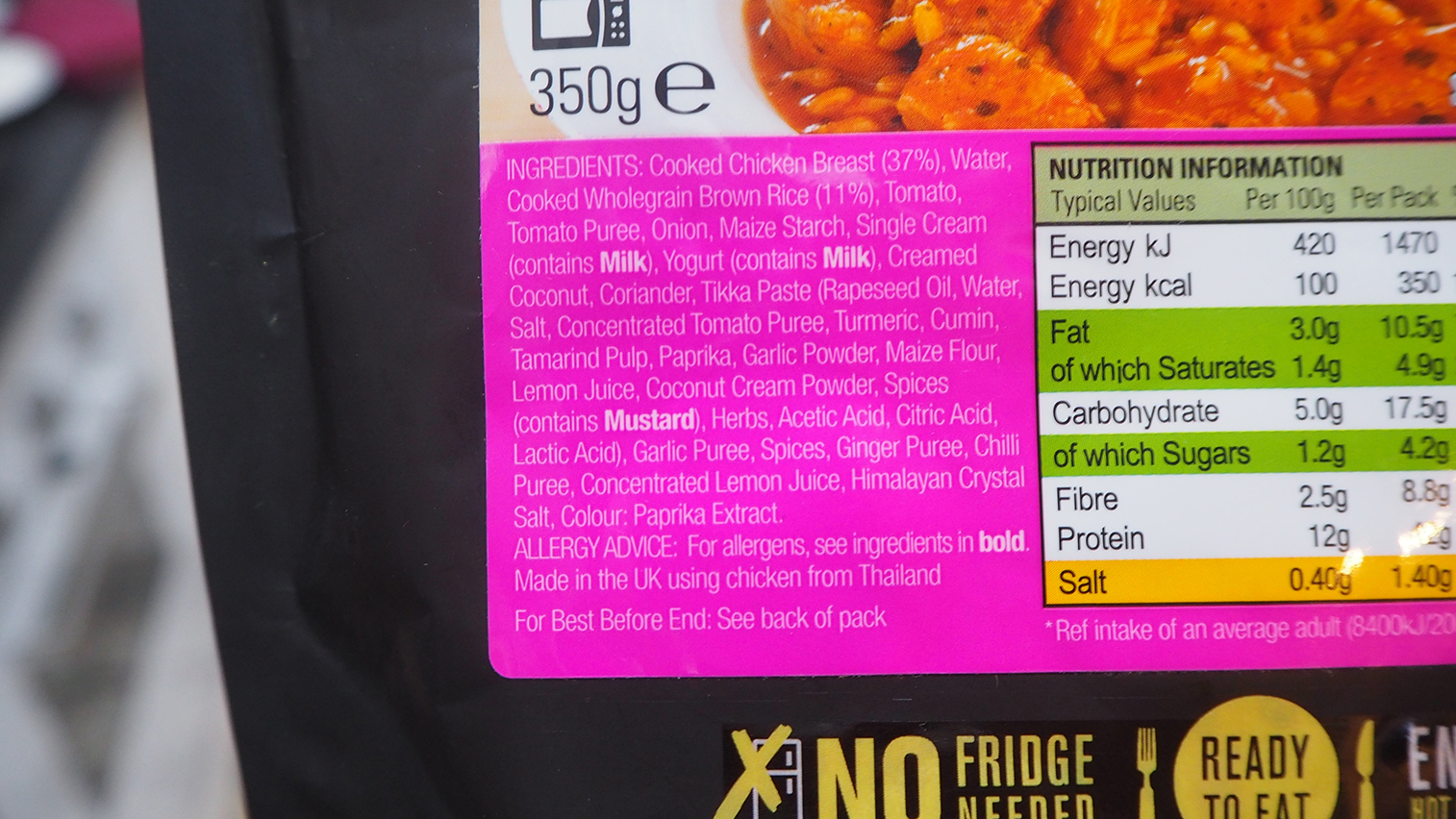 ingredientes pollo tikka masala
