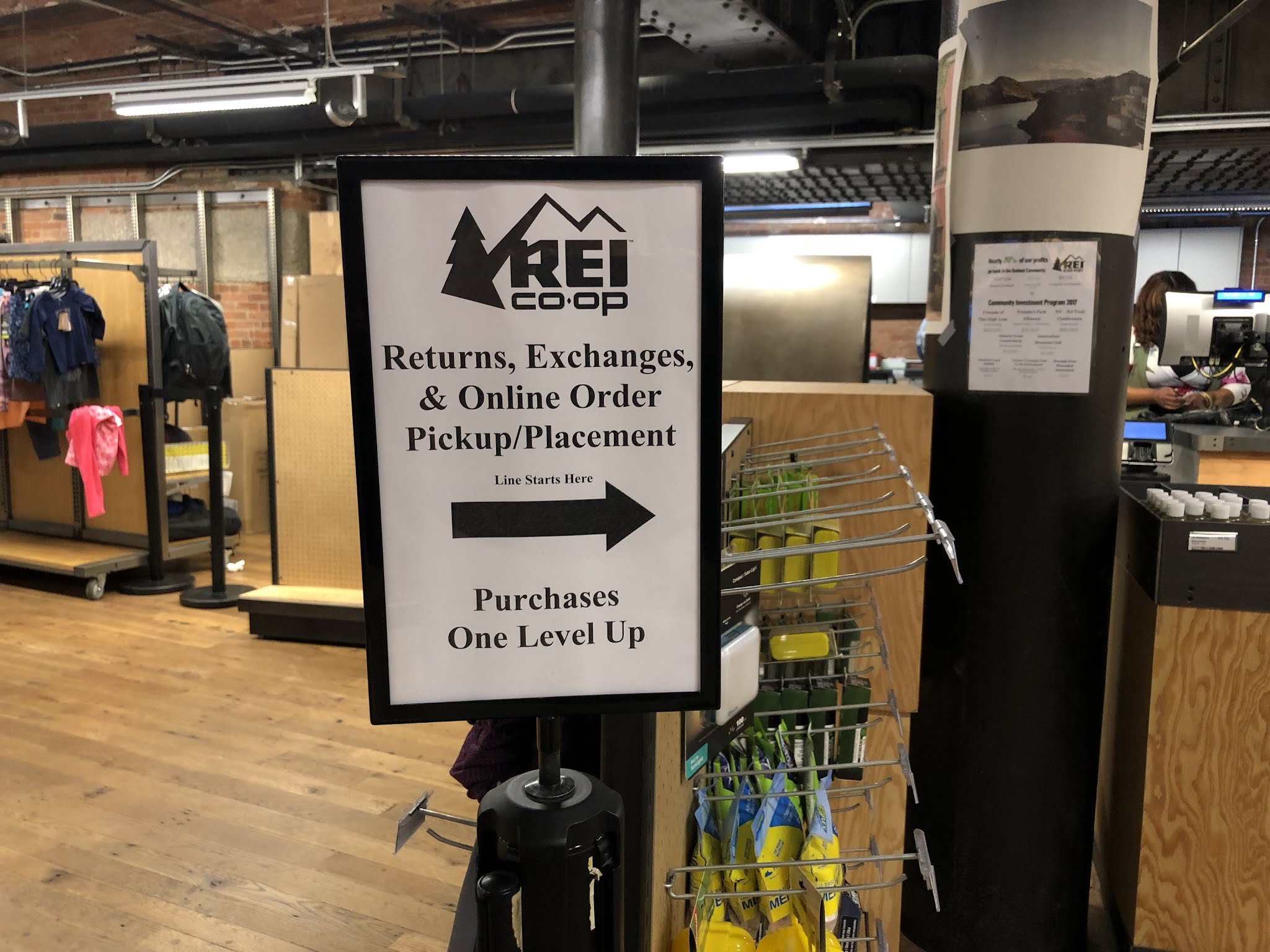 Returning an item at REI.