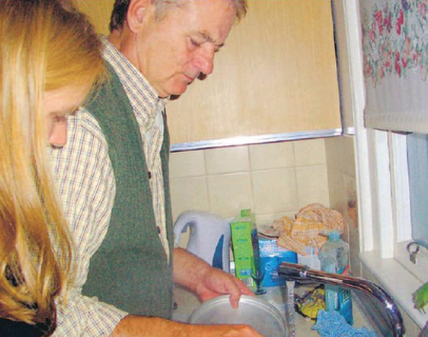bill murray washing dishes