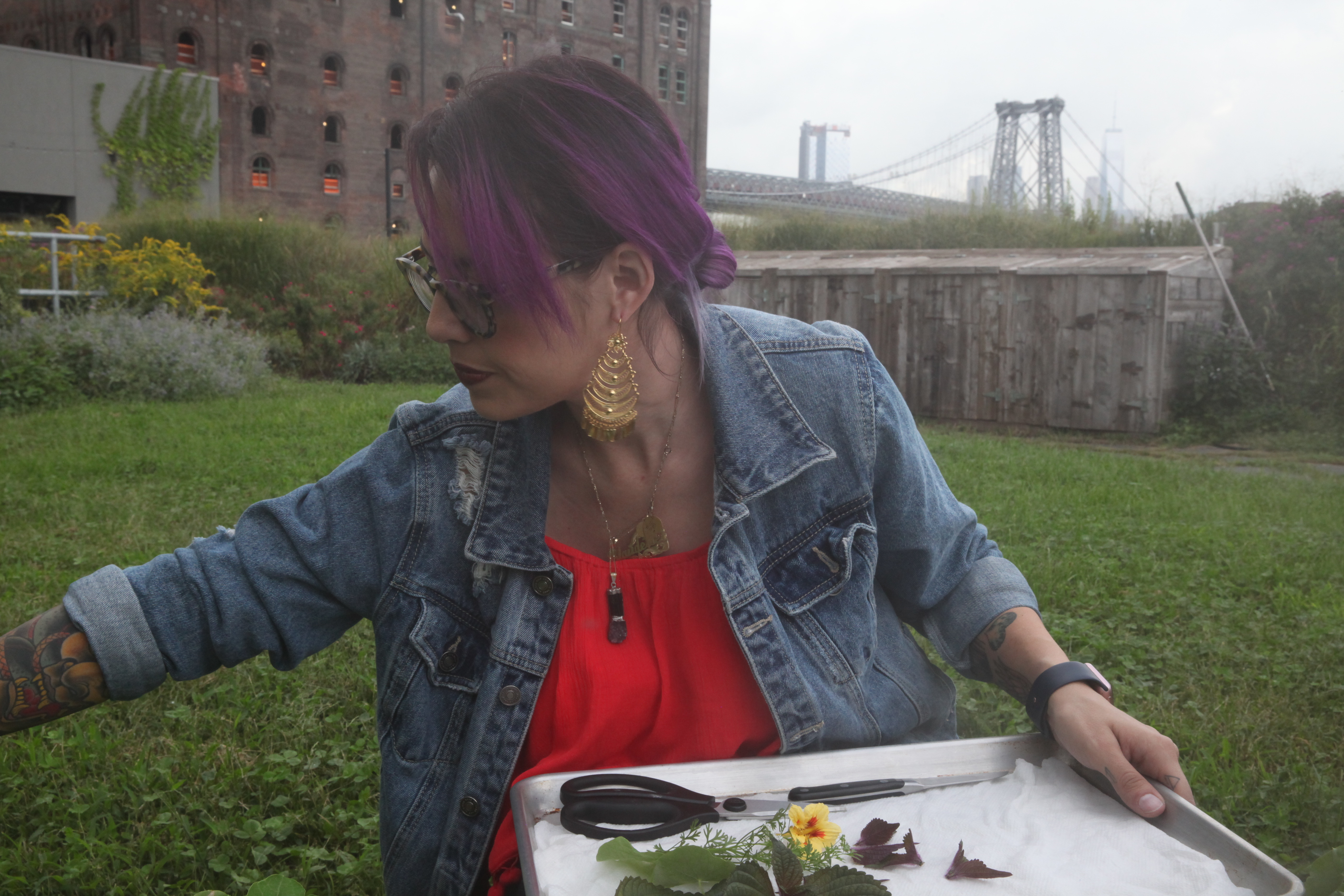 Claudette Zepeda-Wilkins in the Munchies garden