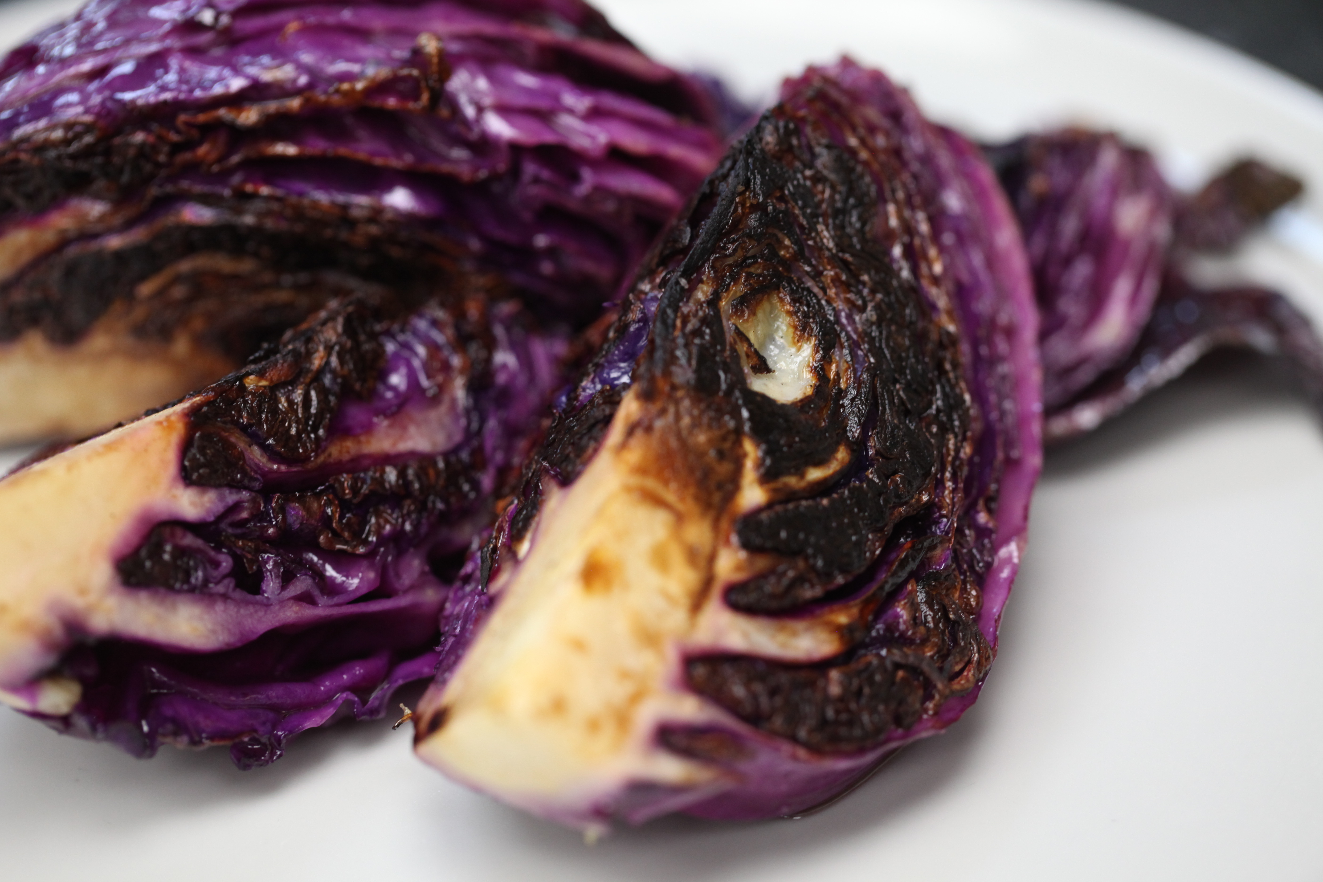 Grilled red cabbage wedges