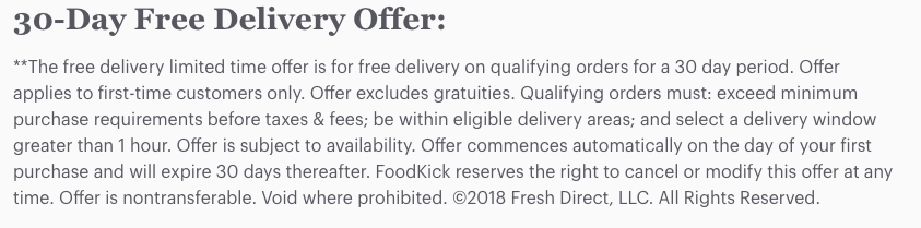Foodkick 30-day trial screenshot