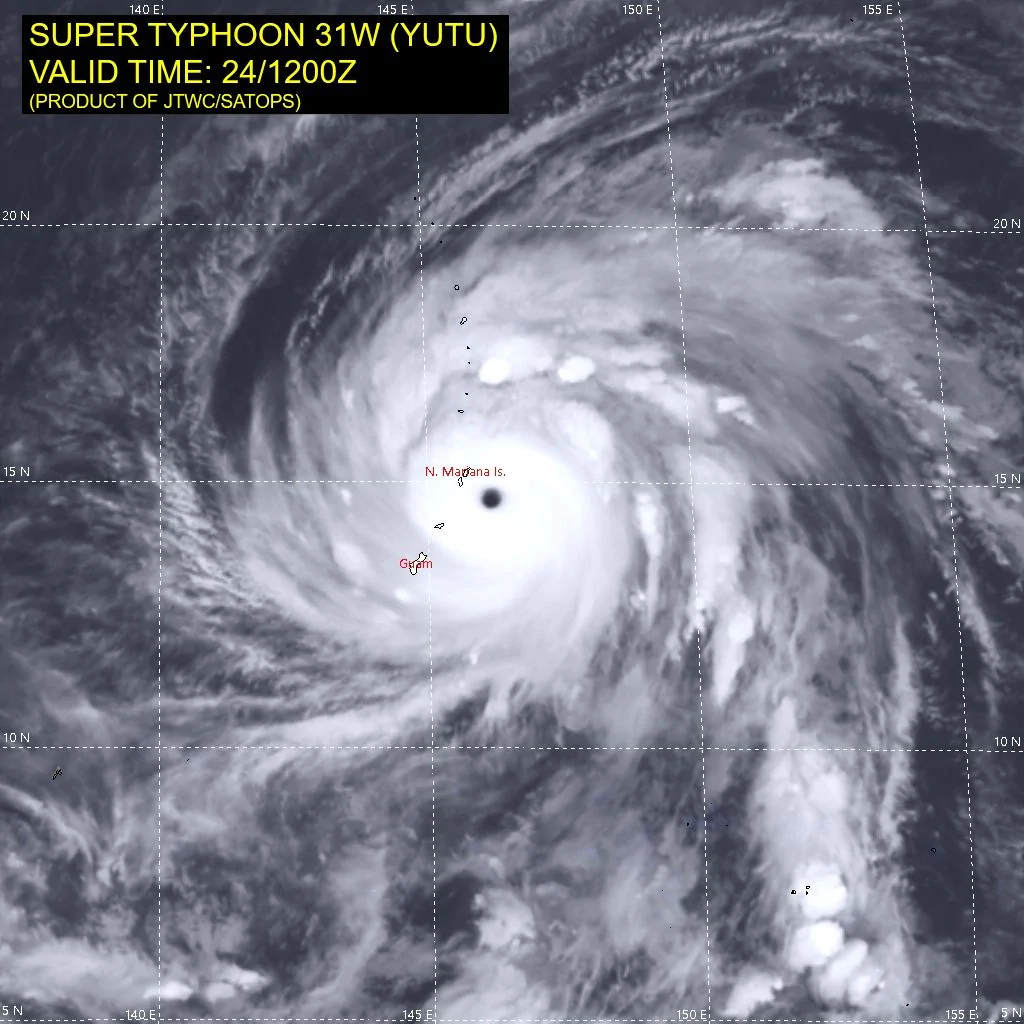 Super Typhoon Yutu over the Northern Mariana Islands.