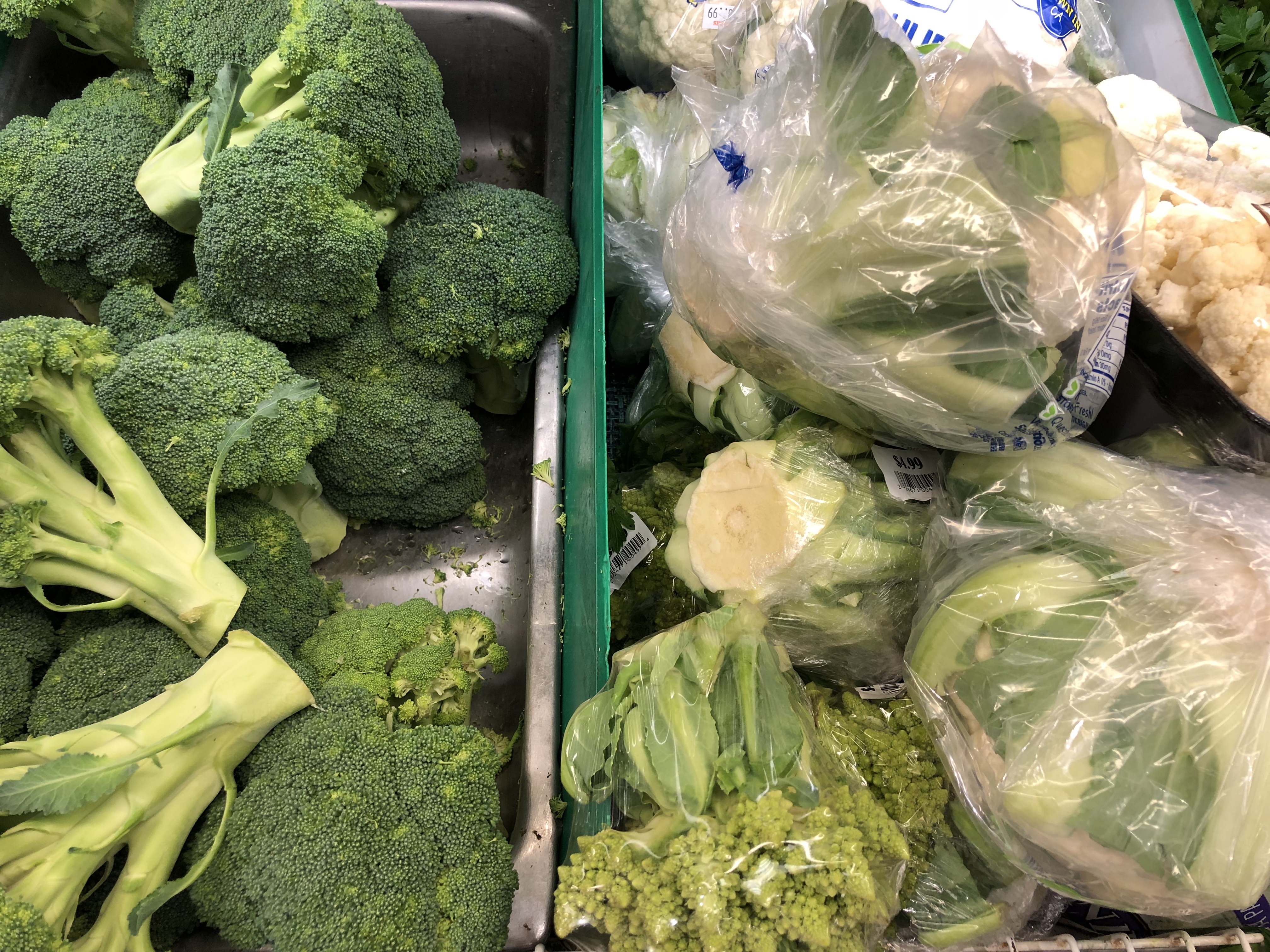 Broccoli and cauliflower