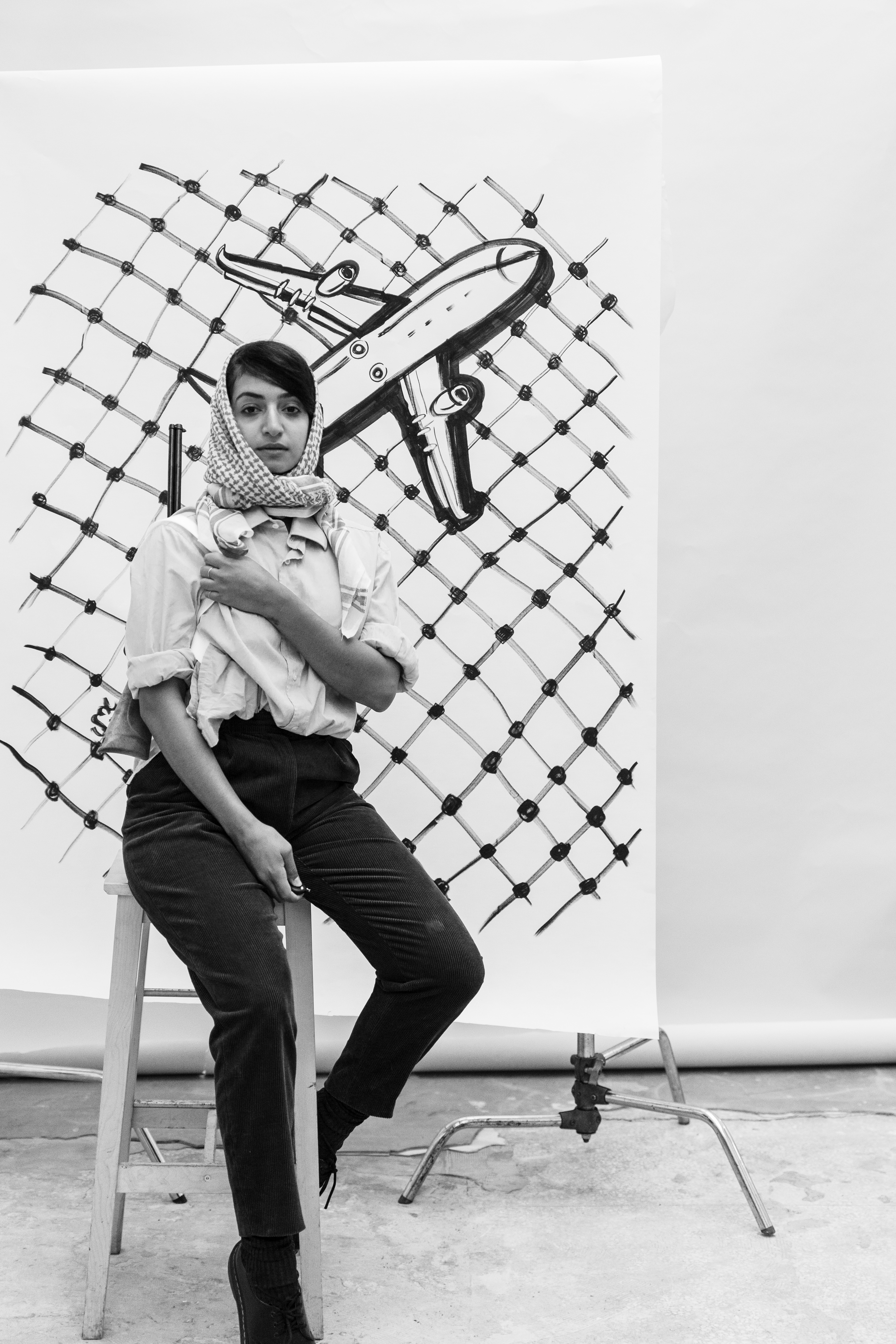 Yumna Al-Arashi dressed as Leila Khaled