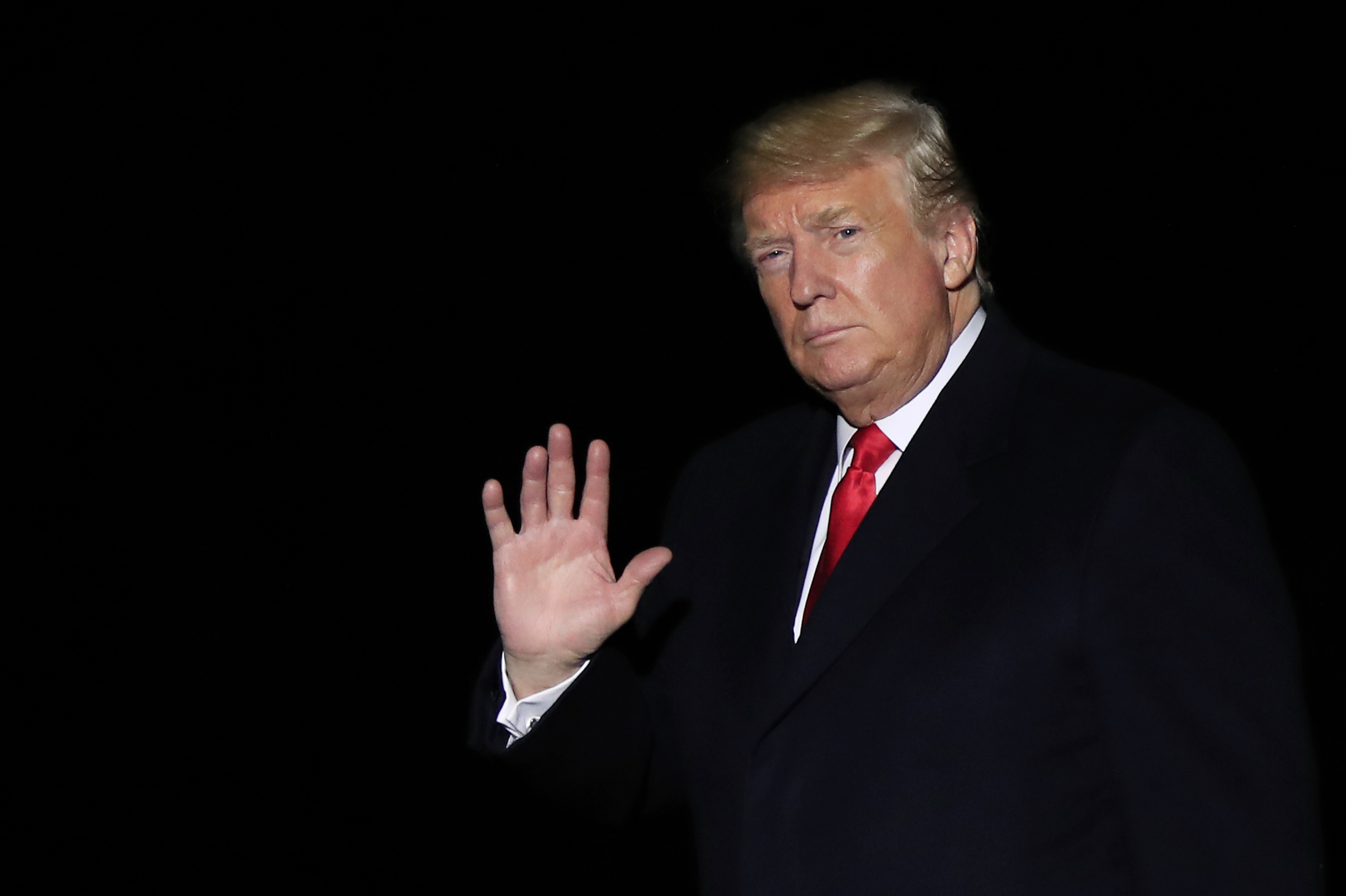 President Donald Trump arrives at the White House in Washington, Tuesday, Oct. 23, 2018, from a campaign rally in Houston. (AP Photo/Manuel Balce Ceneta)