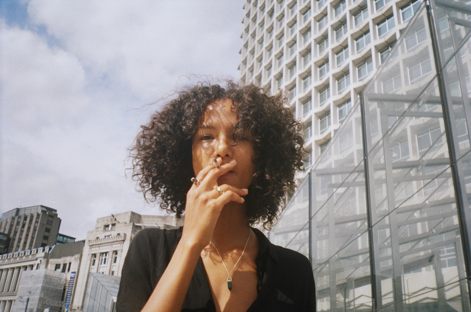 young woman smoking
