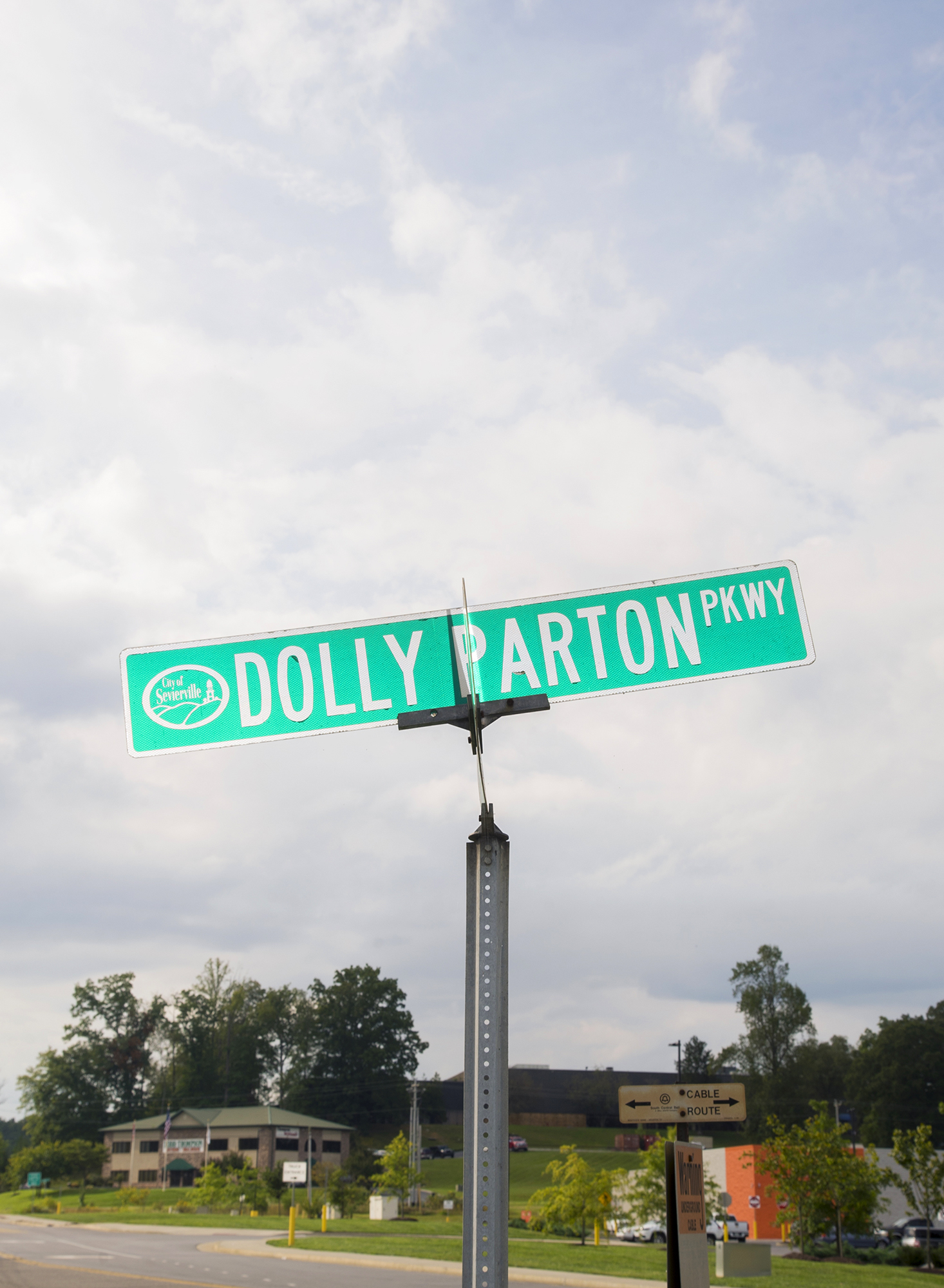 The roadside for the Dolly Parton Parkway