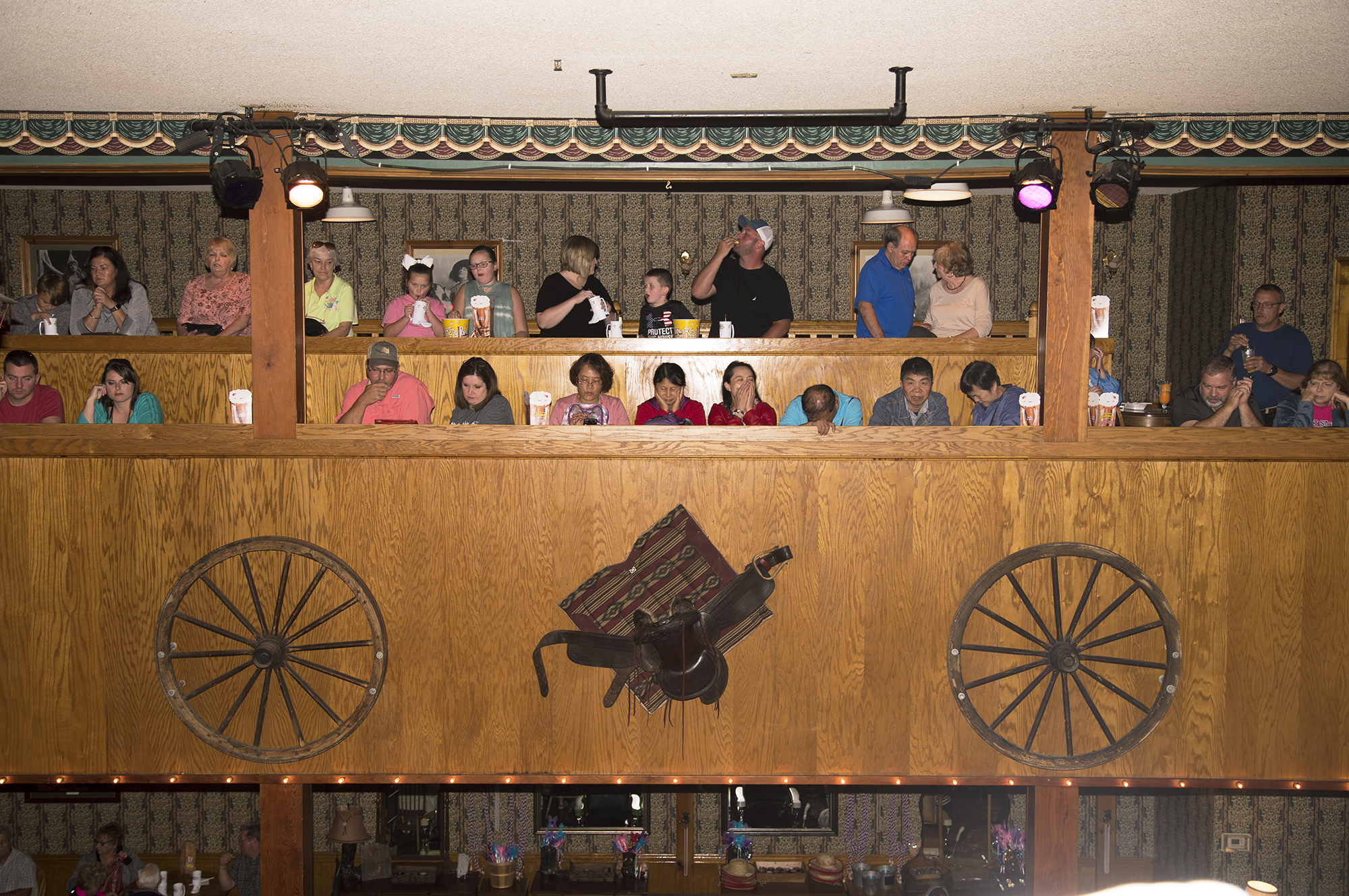 diners in a western-themed restaurant