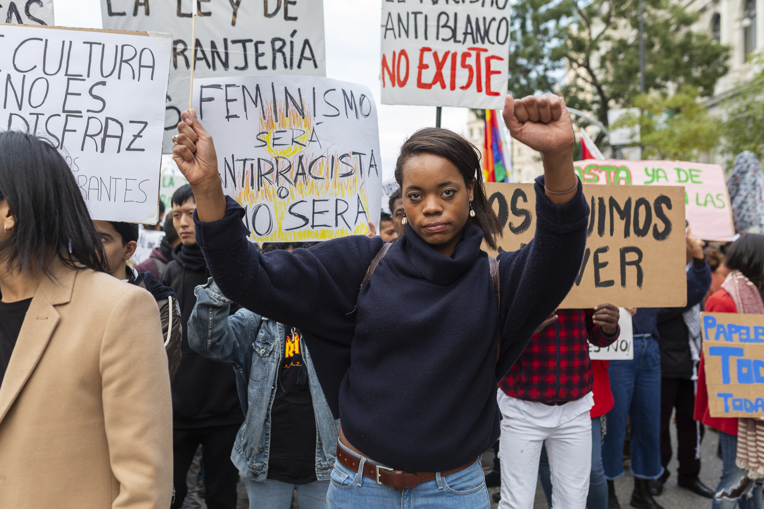 manifestación antiracista cierre cies Madrid 11N