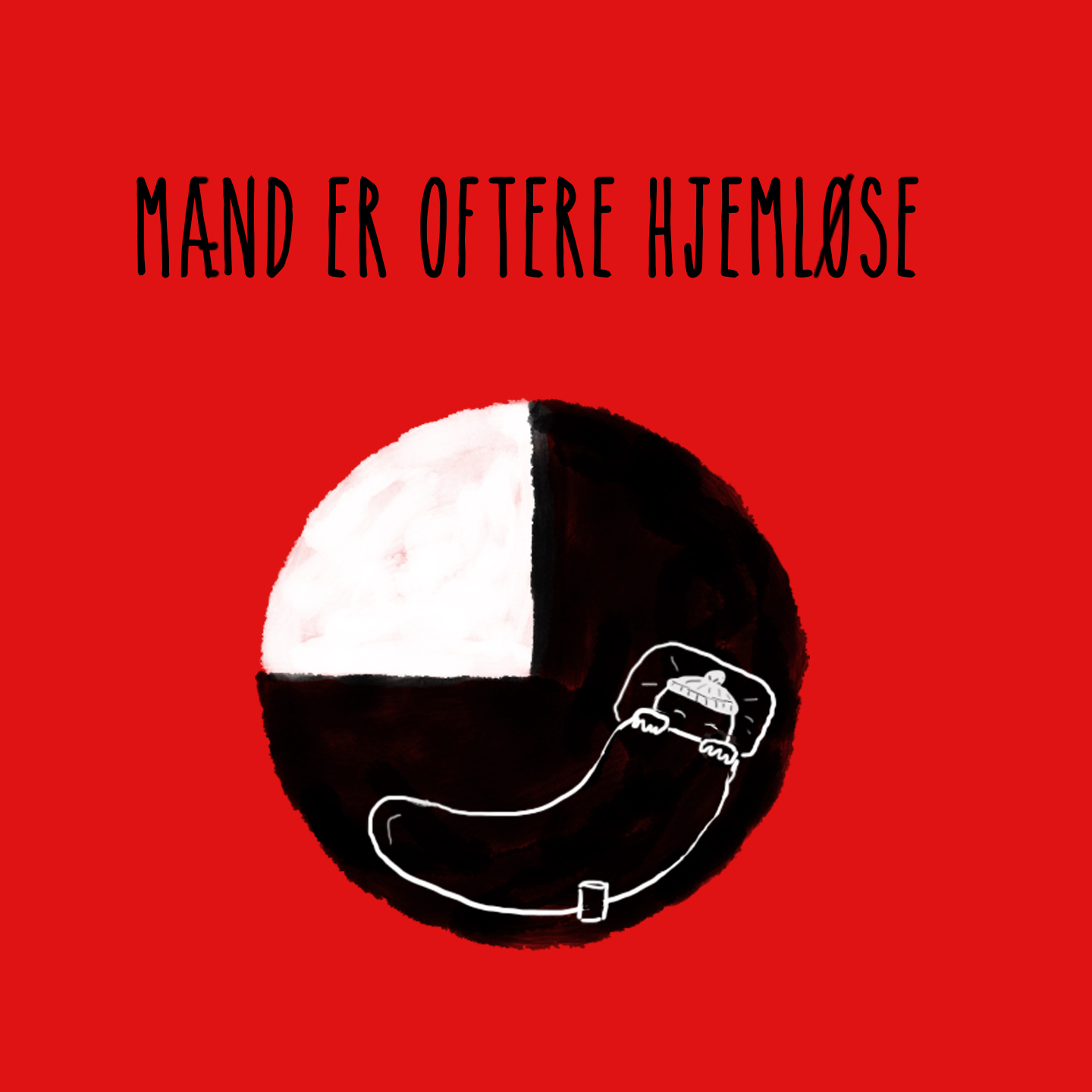 Billede med teksten: Mænd er oftere hjemløse