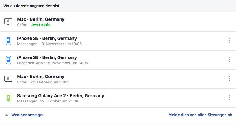 Screenshot Facebook