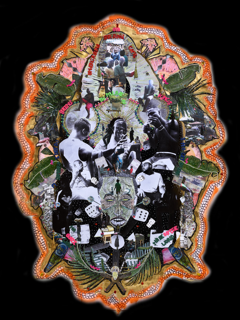 Raquel van Haver, A Shrine of a Deity: L’enyin ise aye Lo Ku, 2018. Foto van collage, diasec. Met dank aan de kunstenaar. Foto: Hans Wilschut