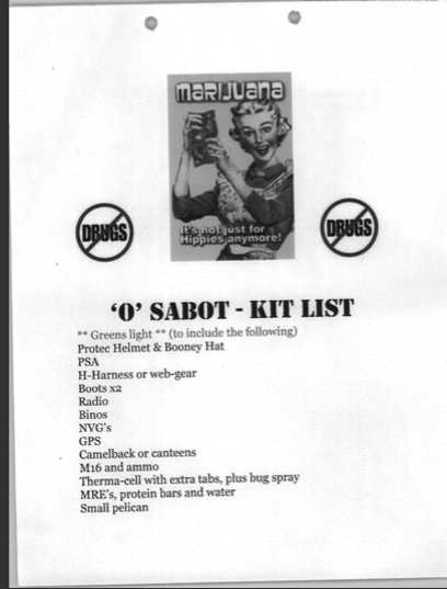 Document from RCMP documents on Operation Sabot