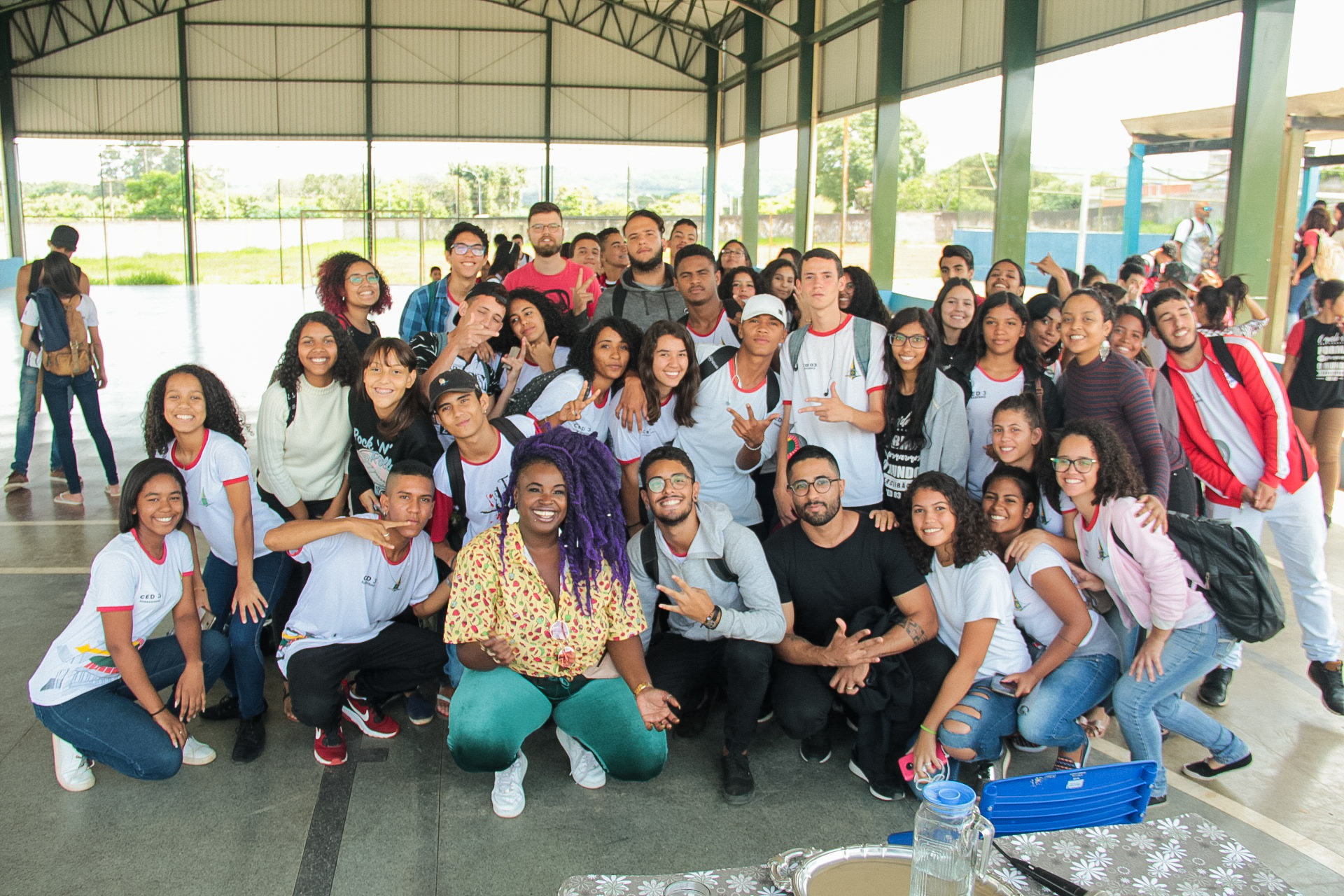 Preta Rara em visita à escola em Brasília. Foto: Rômulo Juracy/Divulgação