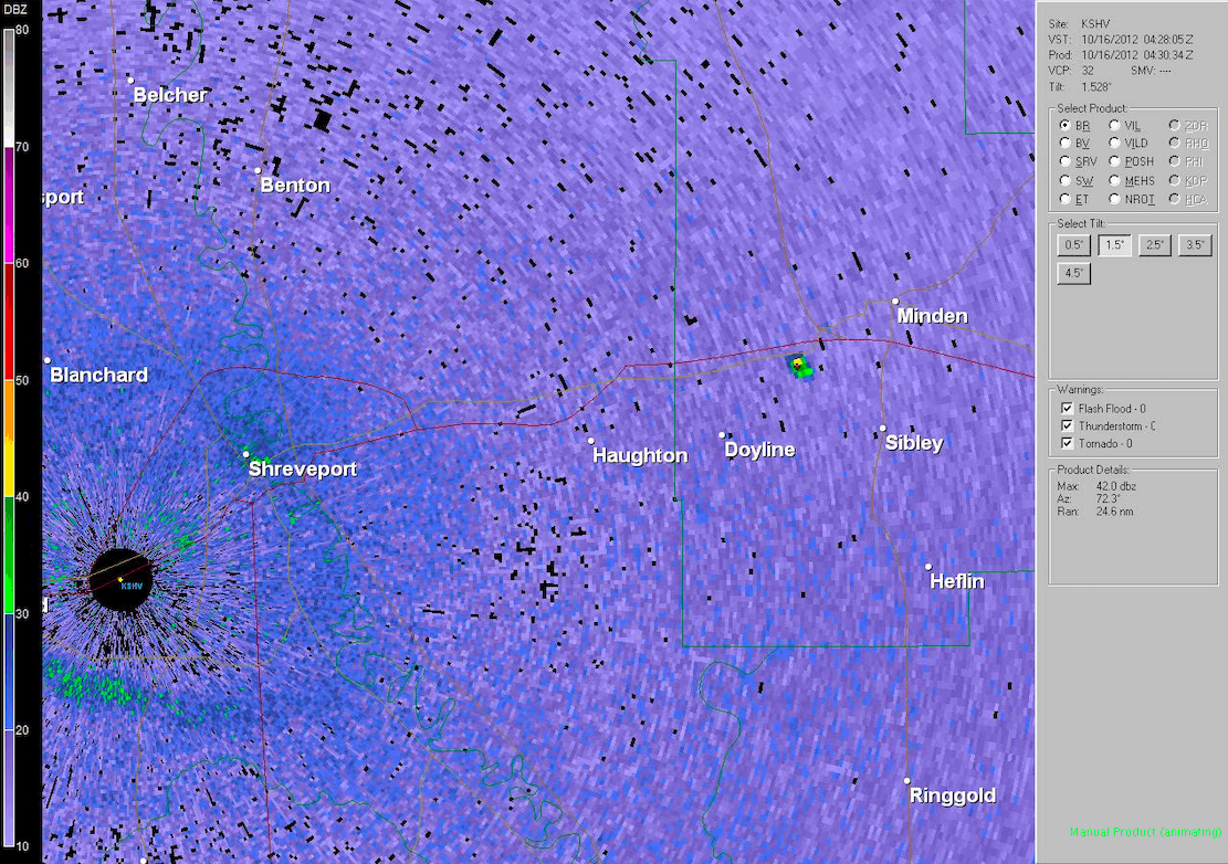 National Weather Service image of the Camp Minden explosion in 2012.