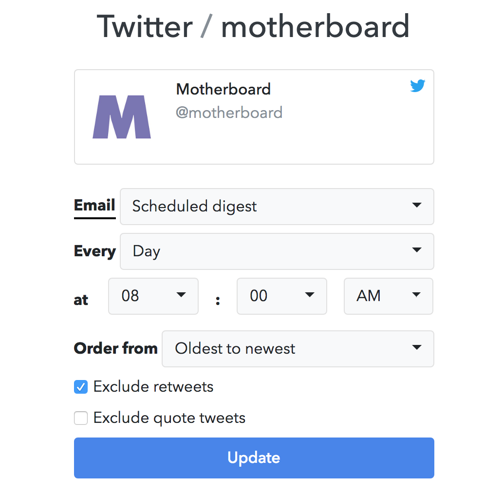 A screengrab of the TinyFollow app
