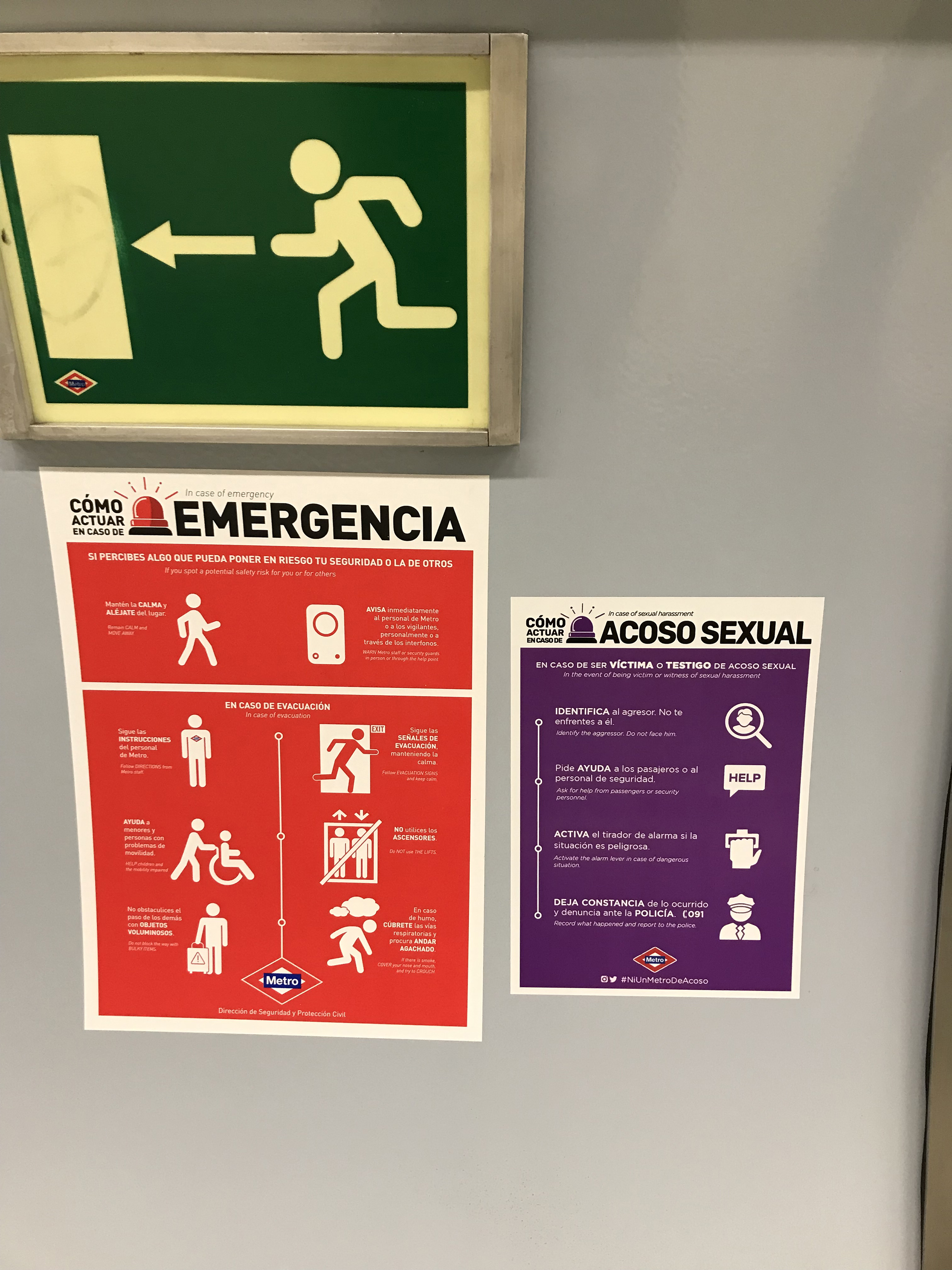 Dos estudiantes han llenado el metro de Madrid con carteles contra el acoso  sexual