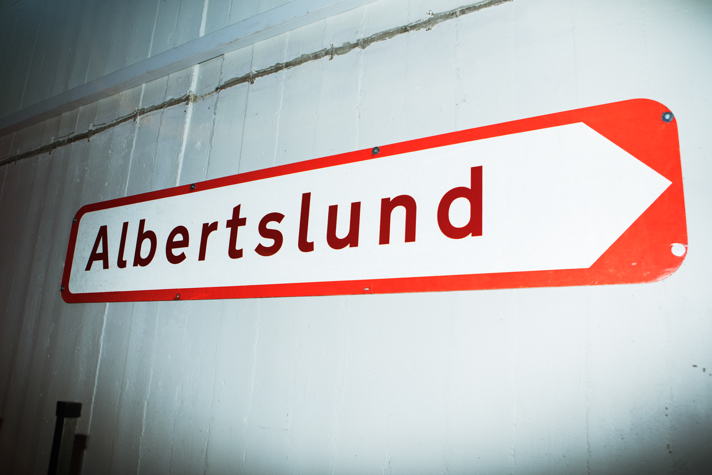 Skilt mod Albertslund på Forbrændingen