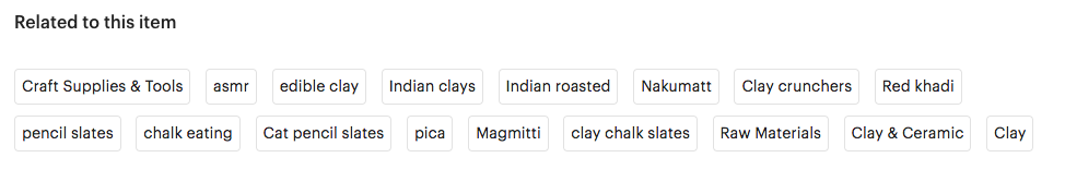 Etsy listing for chalk which claims that the product is