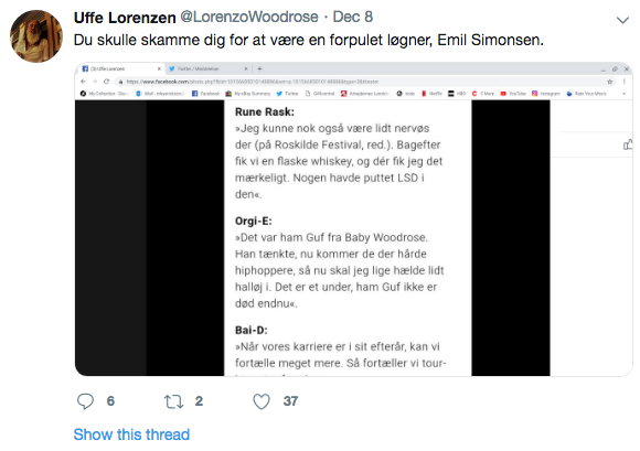 Suspekt lyver om Uffe Lorenzen på Twitter