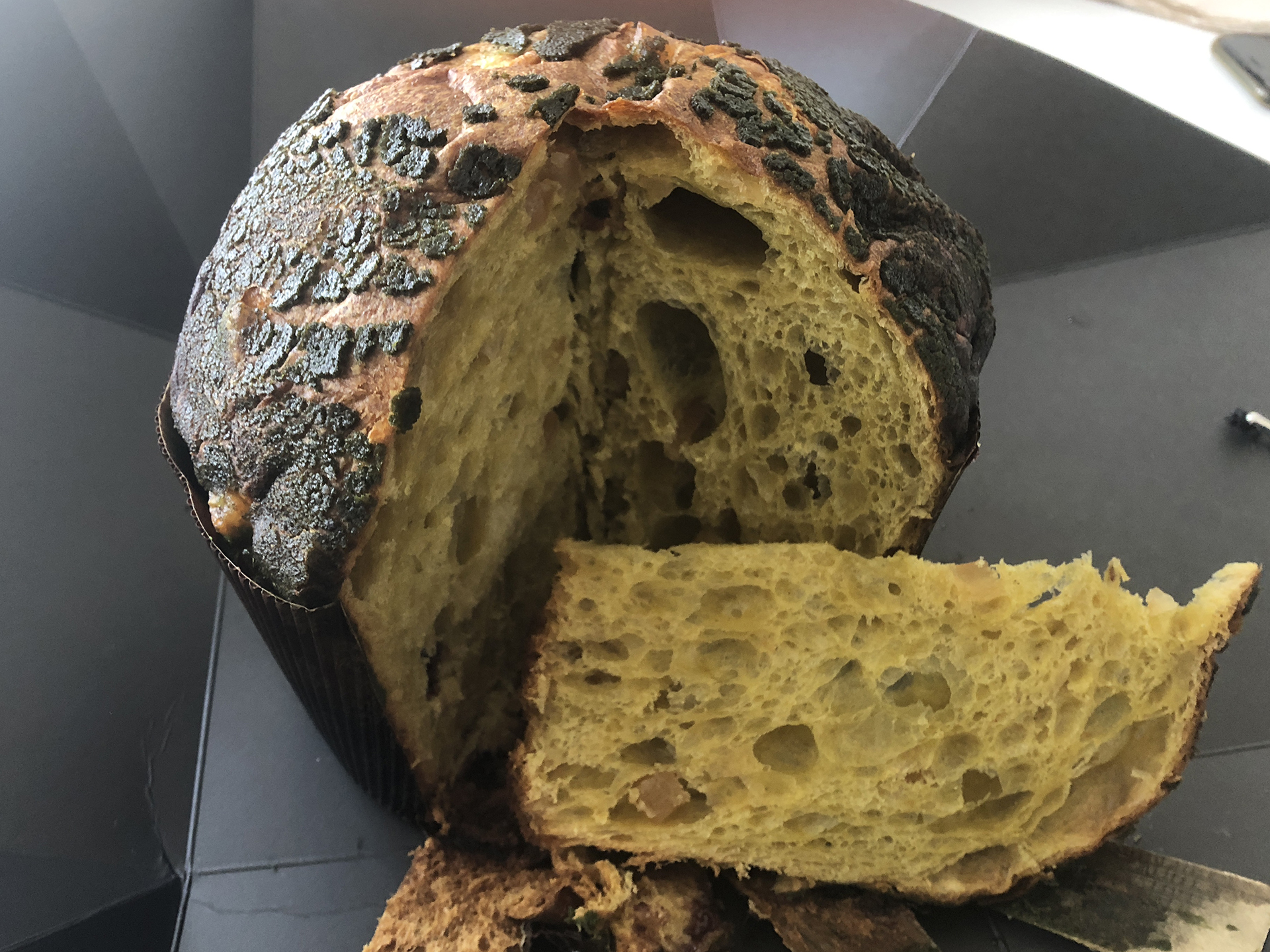 Panettone tè Matcha, pasticceria Gruè
