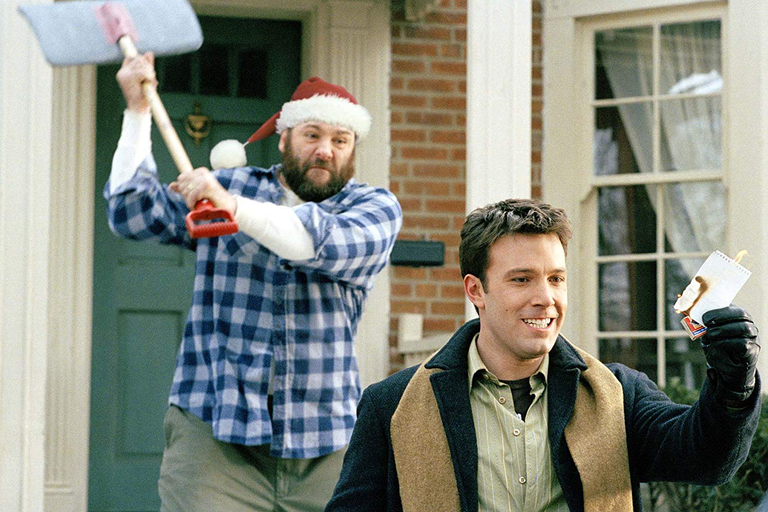 James Gandolfini hitting Ben Affleck over the head with a snow shovel