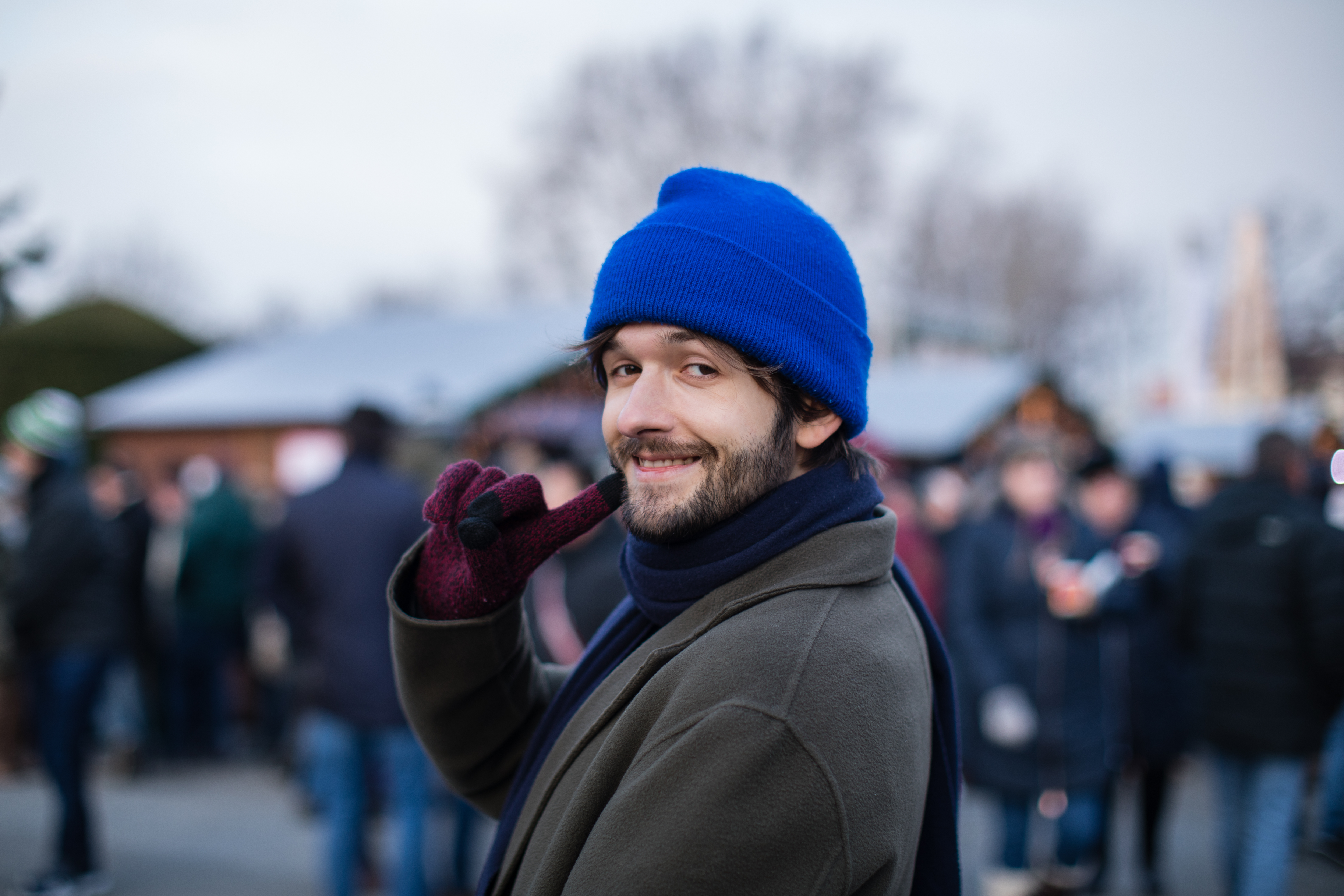 Michael Buchinger auf einem Weihnachtsmarkt
