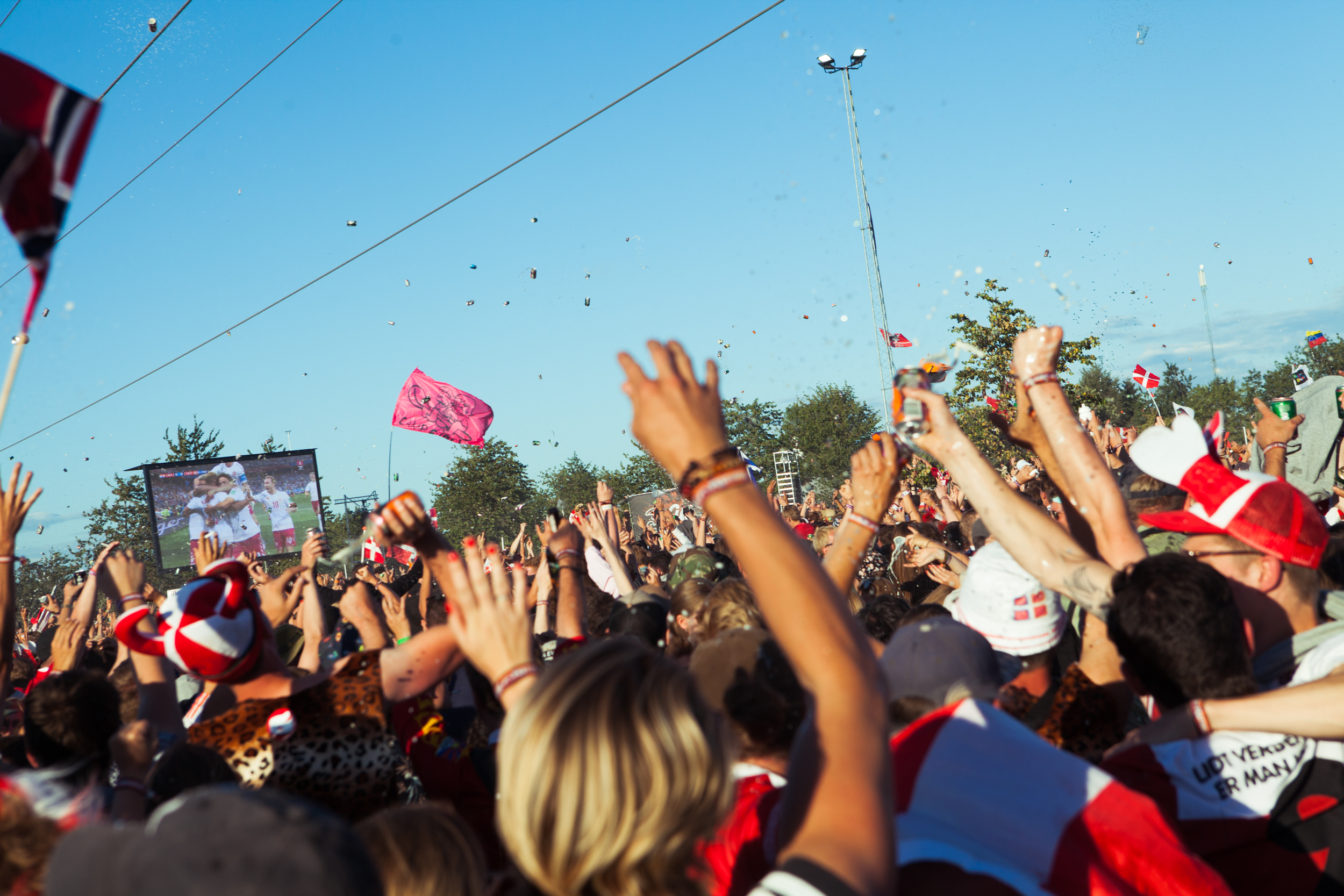 Fodboldfans på Roskilde Festival