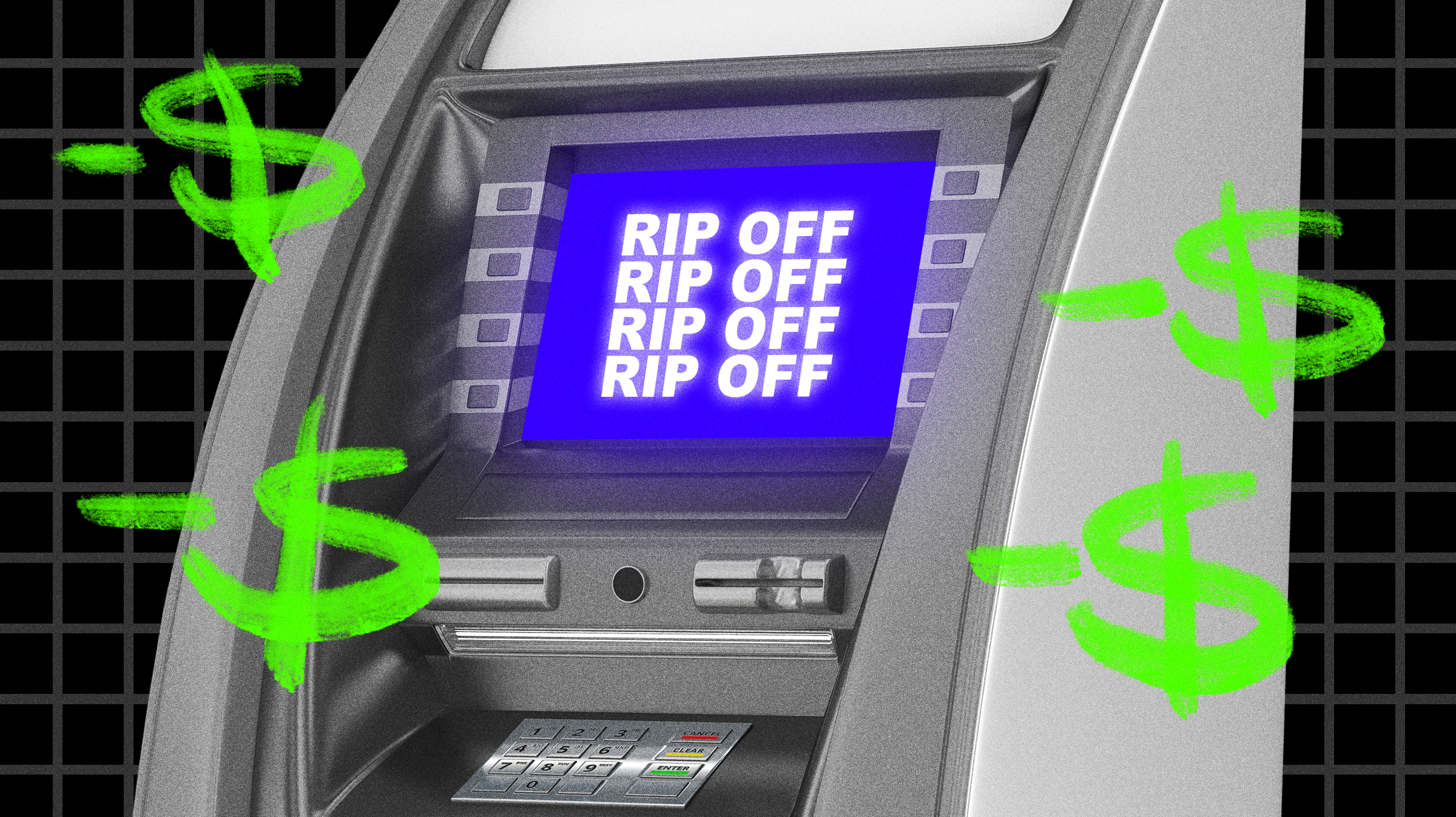 ATM fee photo collage by Lia Kantrowitz