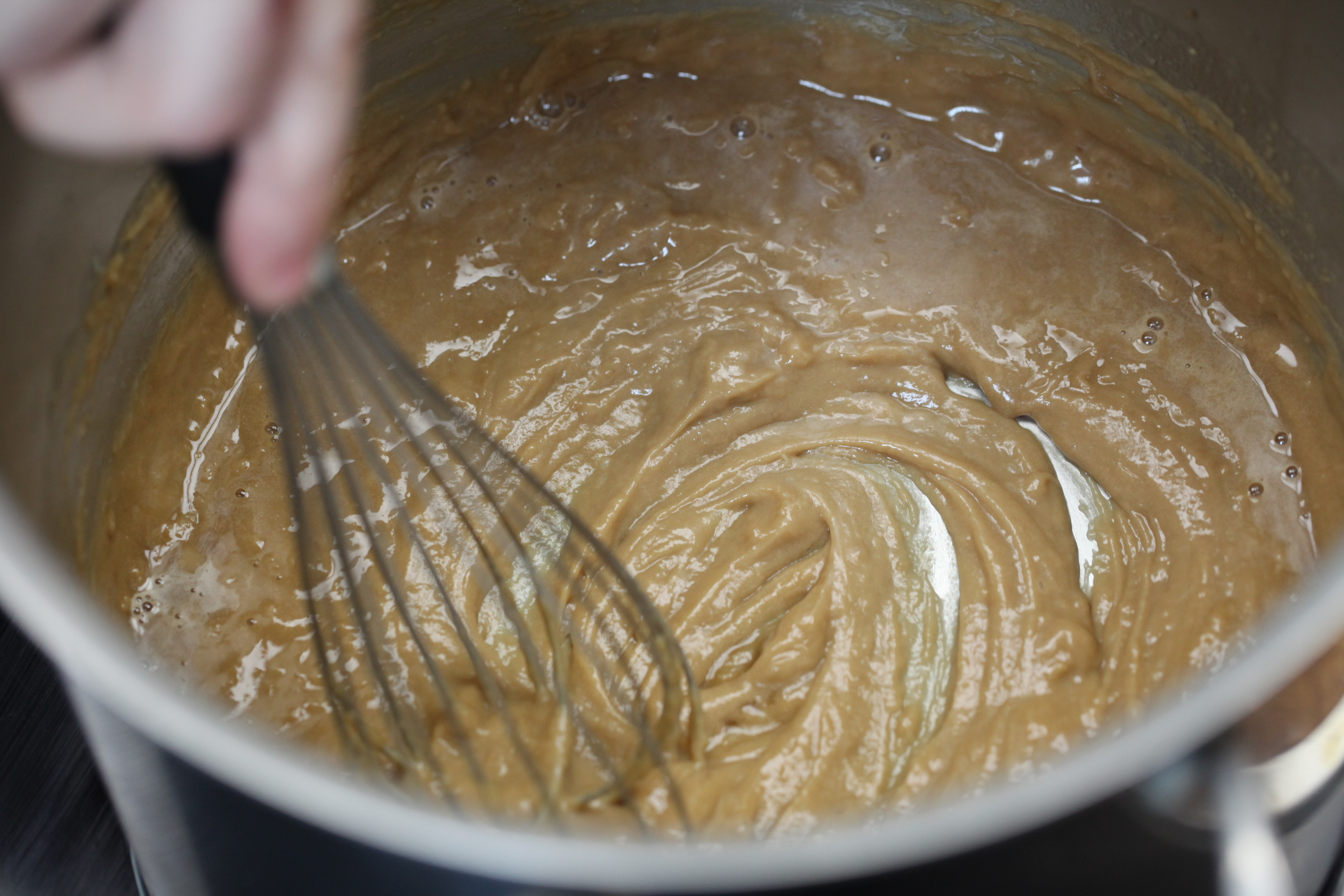 welsh rarebit mixture in a pot