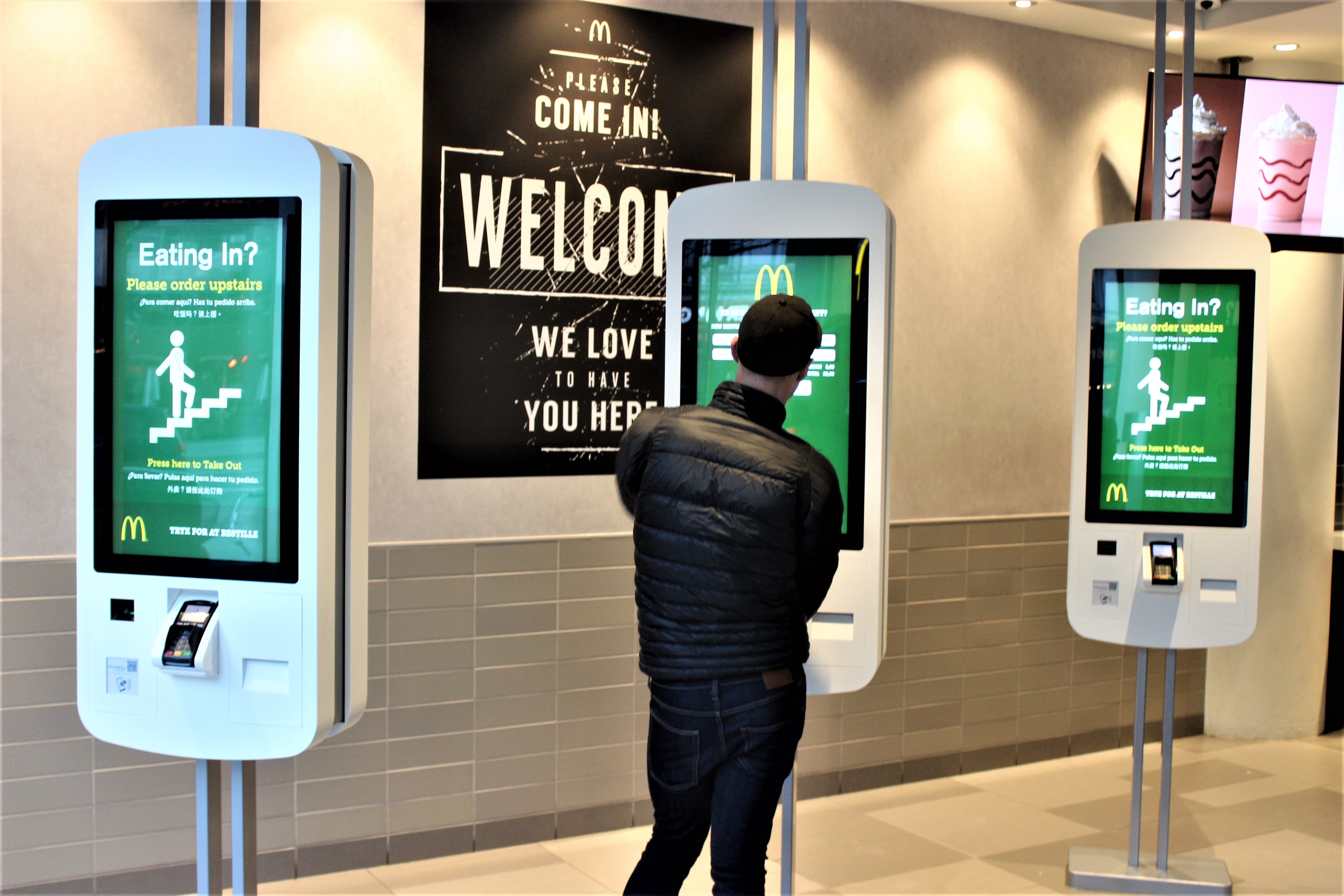 Touchscreen maskiner på McDonald's