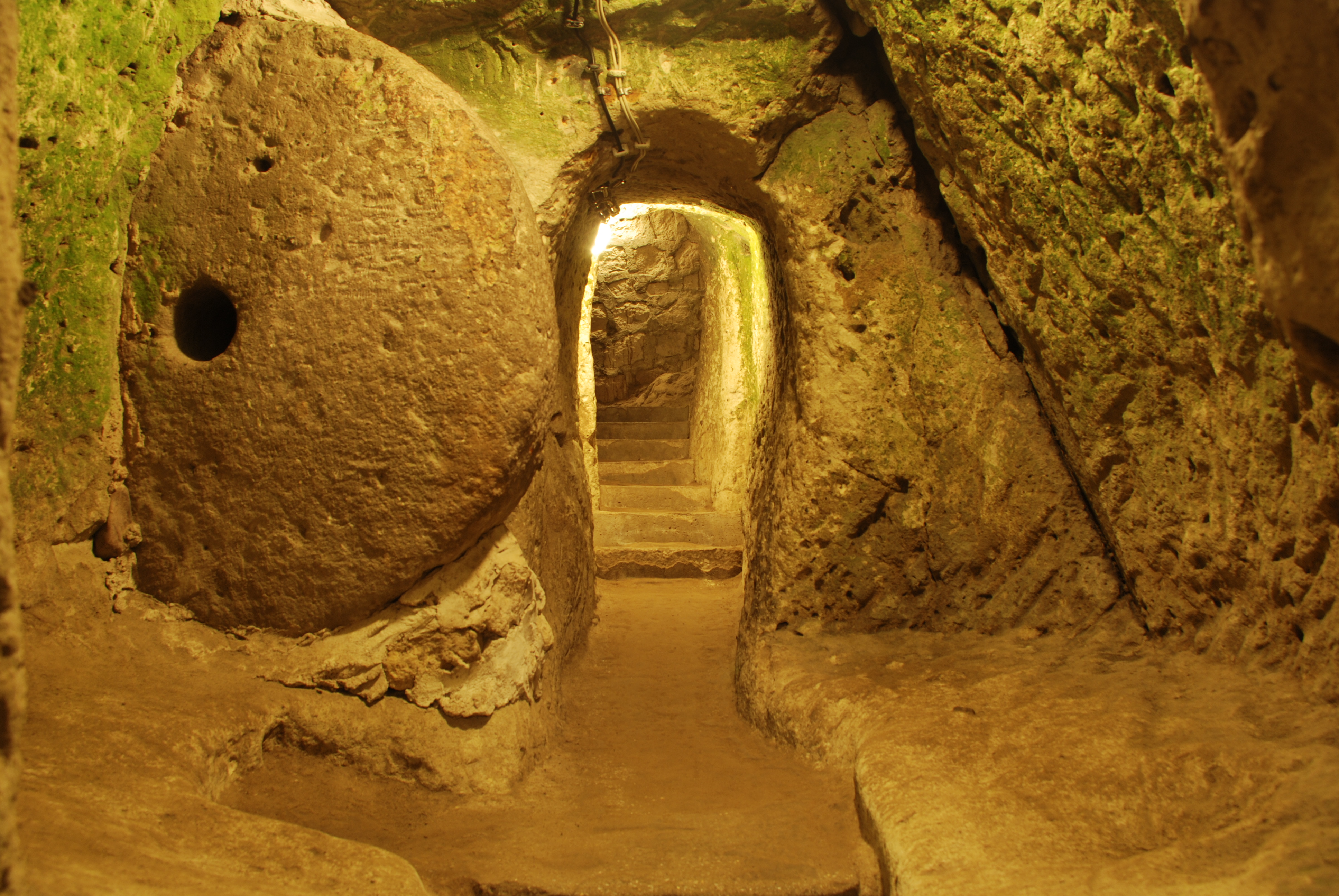 Inside an underground city in Cappadocia
