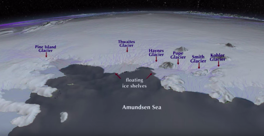 Illustration of Thwaites Glacier in Antarctica.