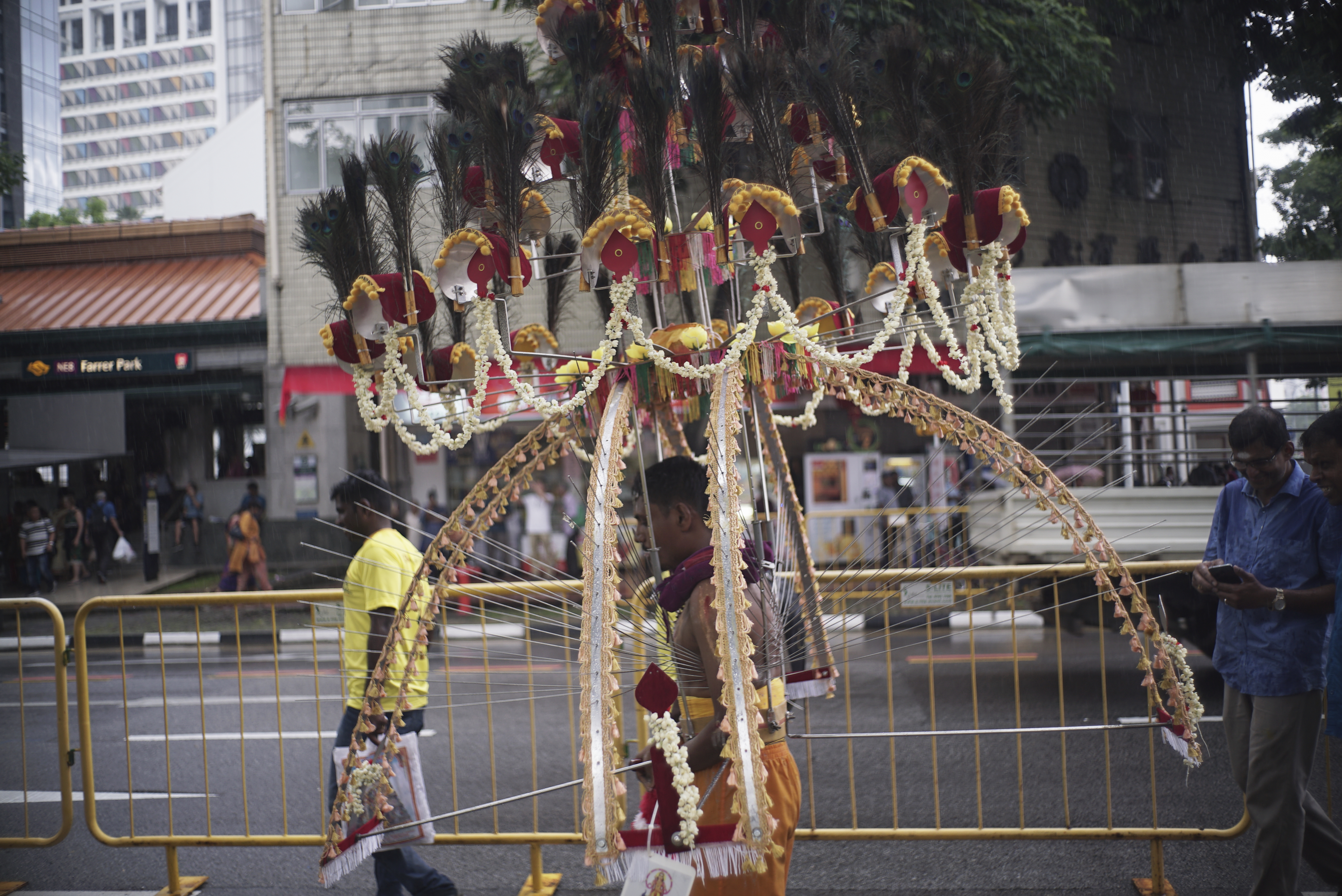 spike kavadi on the streets of Singapore