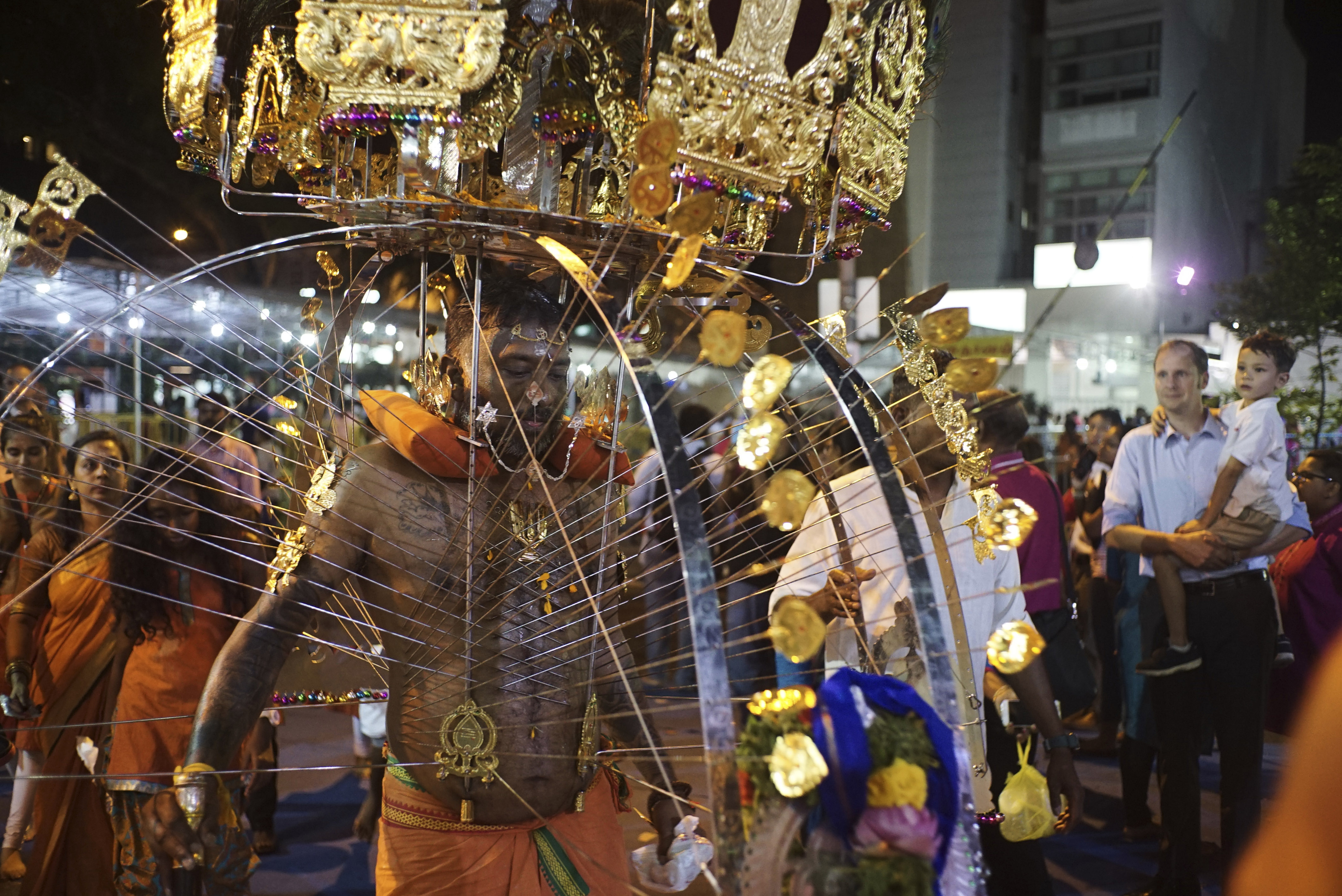 kavadi bearer at the end of the procession