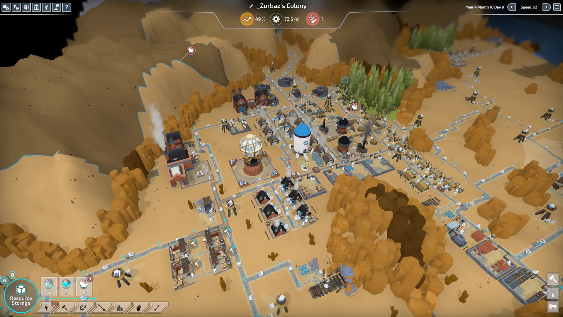 A factory town in a dust-brown box canyon.