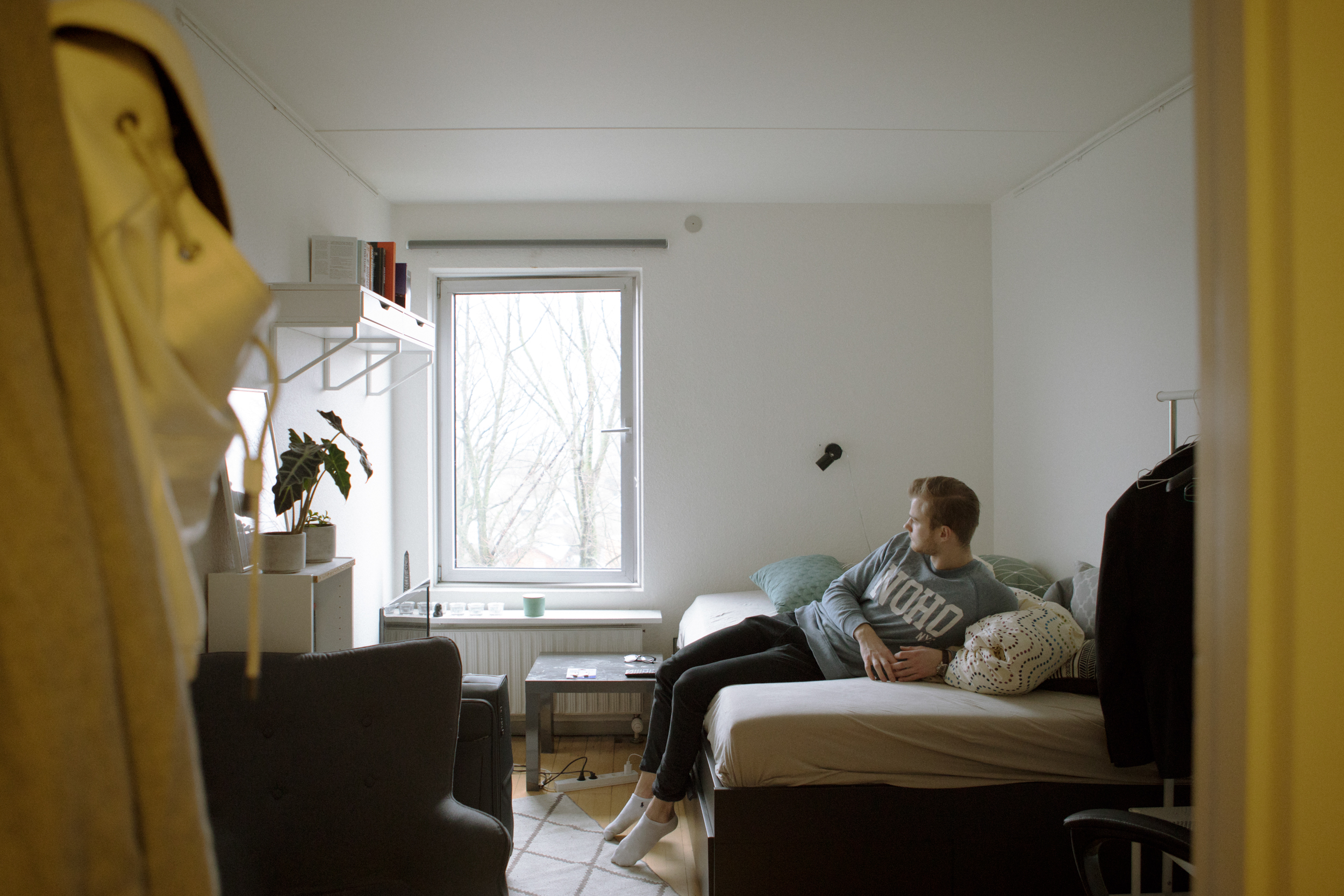 Frederik Kofod på sit kollegieværelse