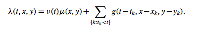 The self-exciting point process model of burglary.