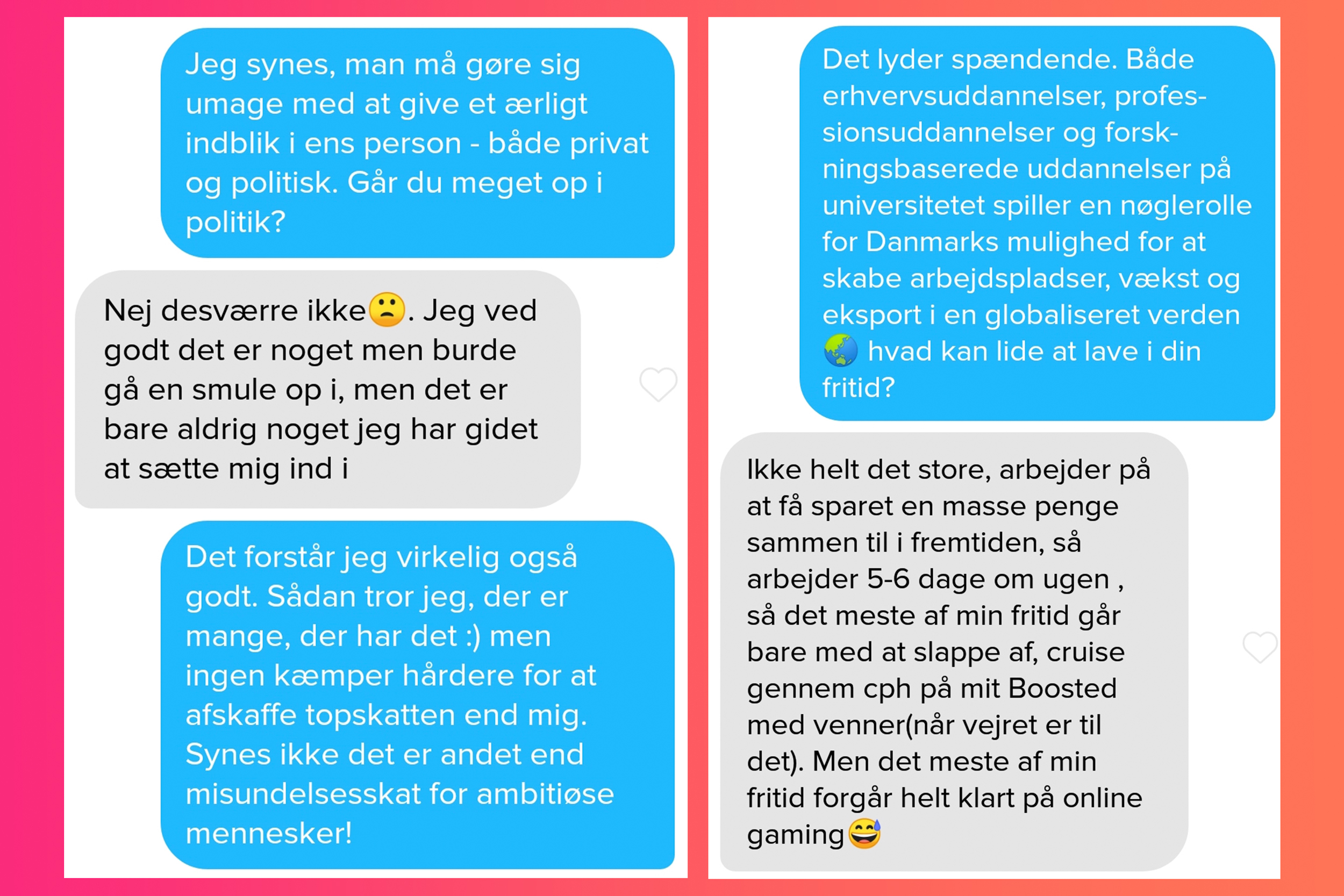 Screenshot fra Tinder, Liberal Alliance profil