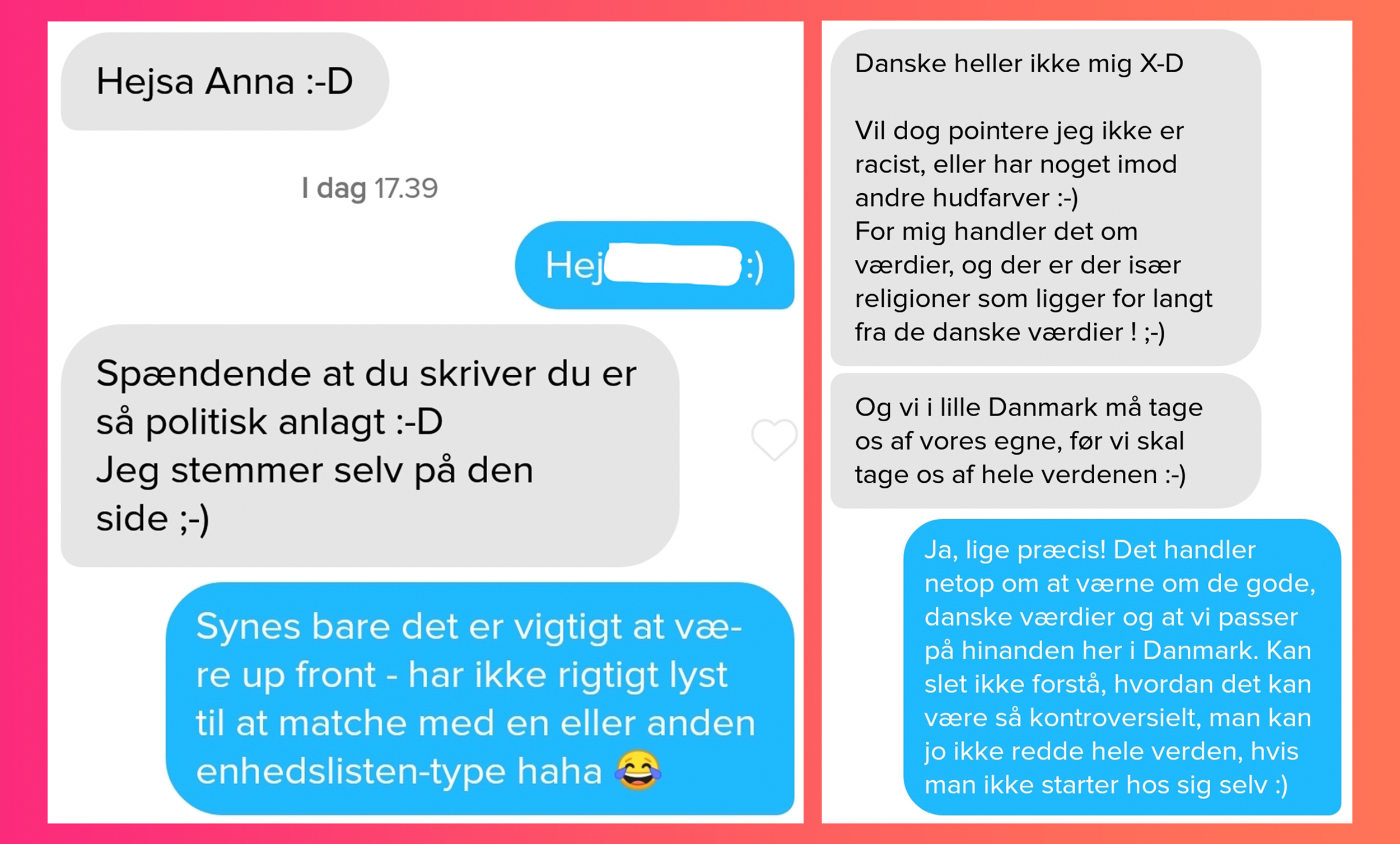 Screenshot fra Tinder, DF profil