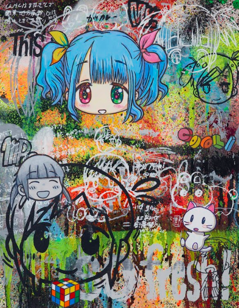 Wallpaper  painting birds anime girls graffiti street art mural  Kenny Random ART 1333x1000  tilantron40  241775  HD Wallpapers   WallHere