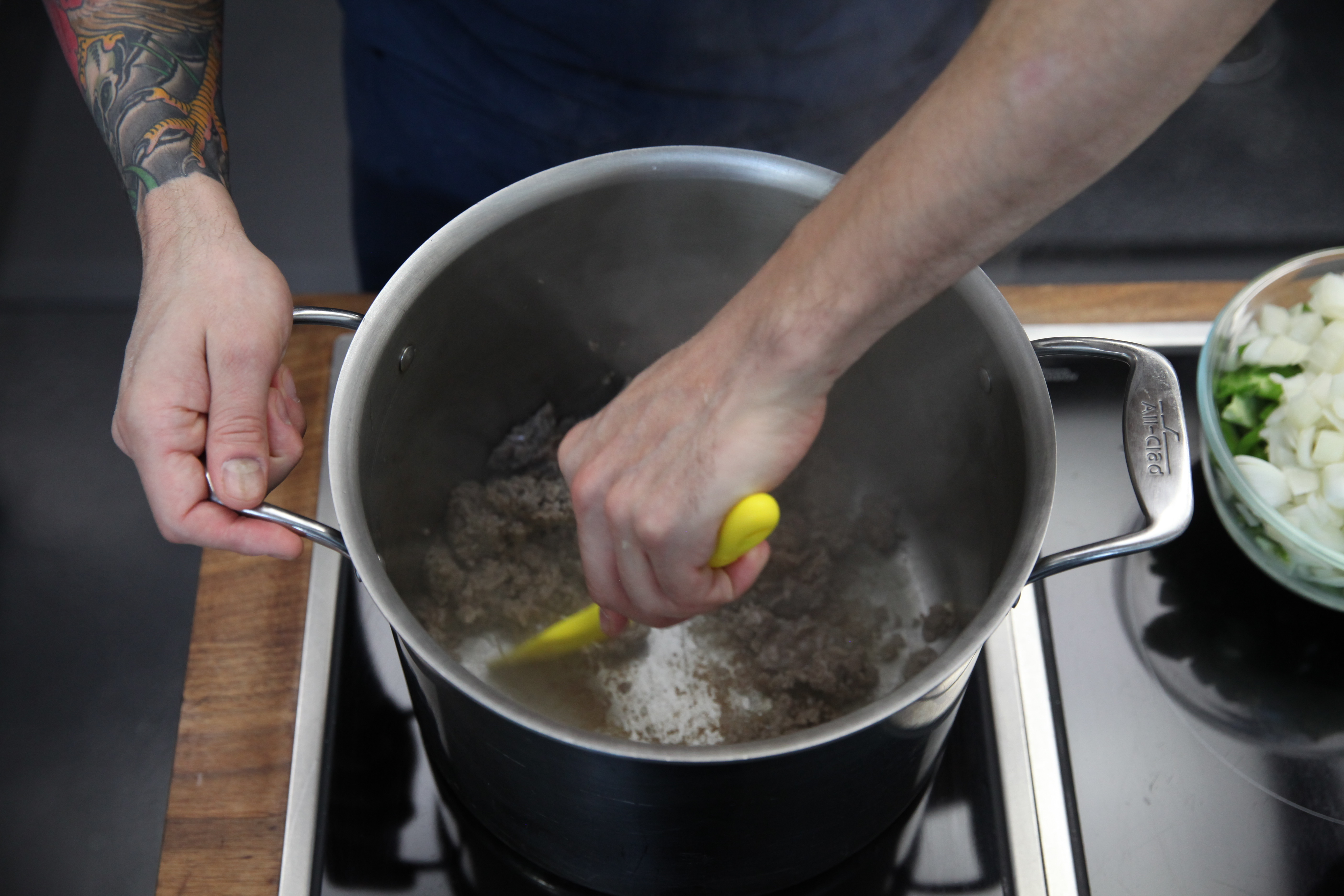 chef jaime young browning sausage for sausage gravy