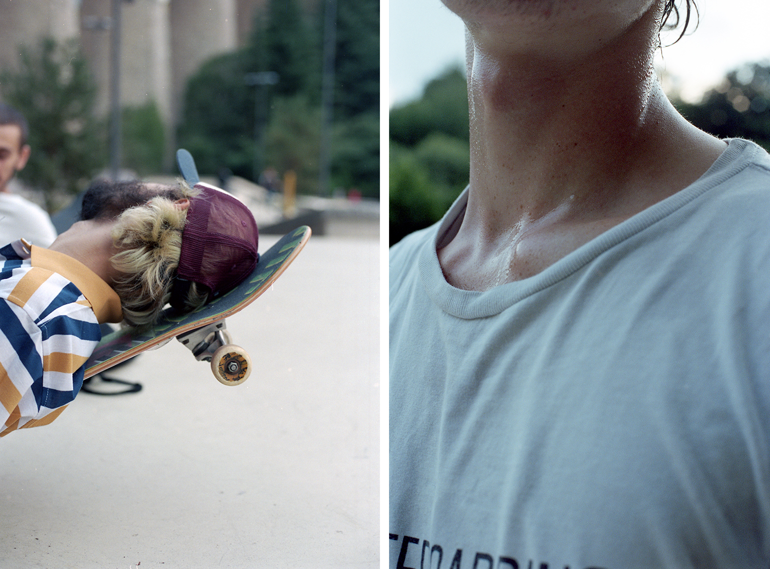 skater ligt op zijn skateboard, bezweet in Luxemburg, foto door Cléo-Nikita Thomasson