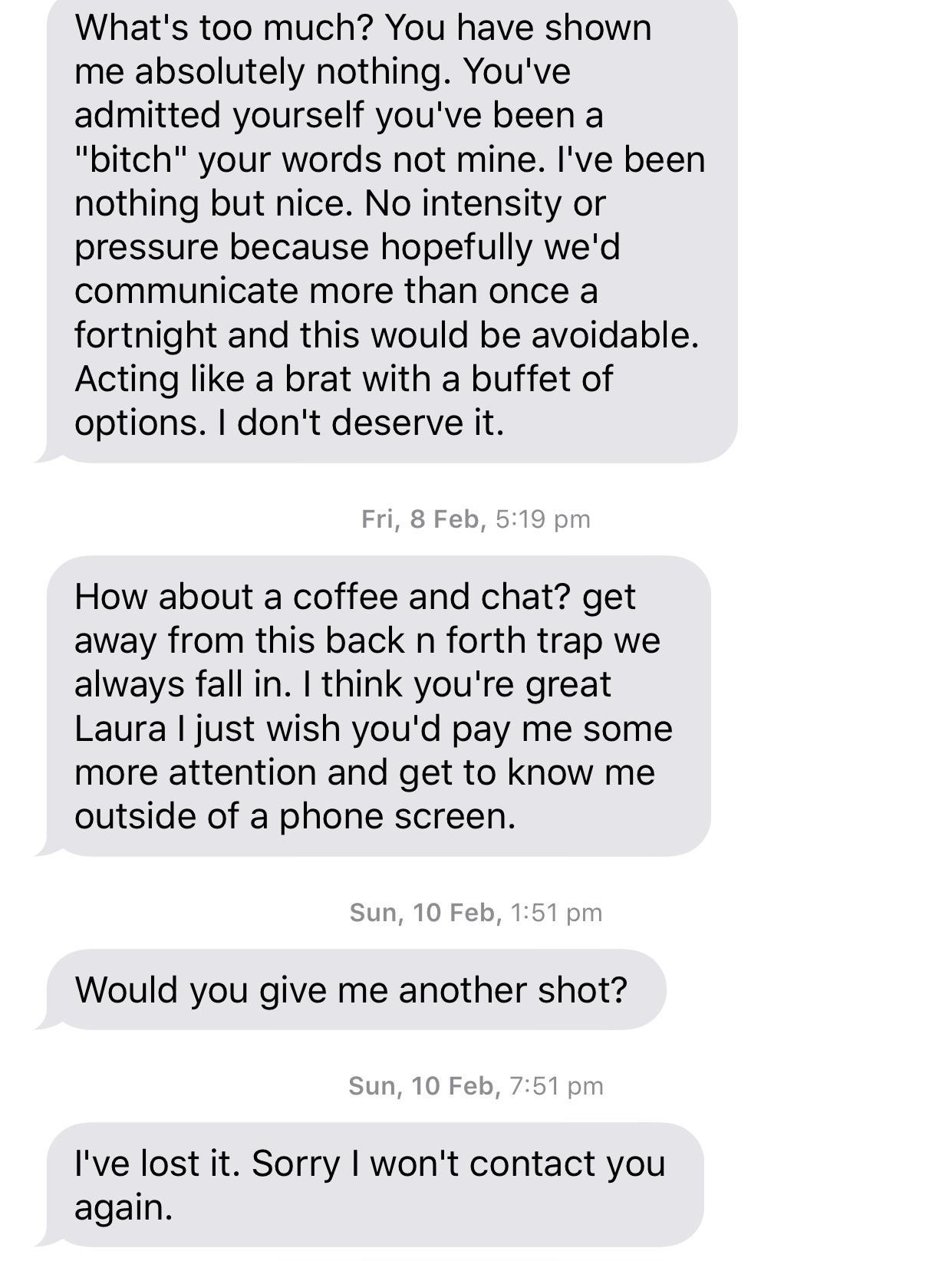 Reject text over nicely to guy a how 5 Messages