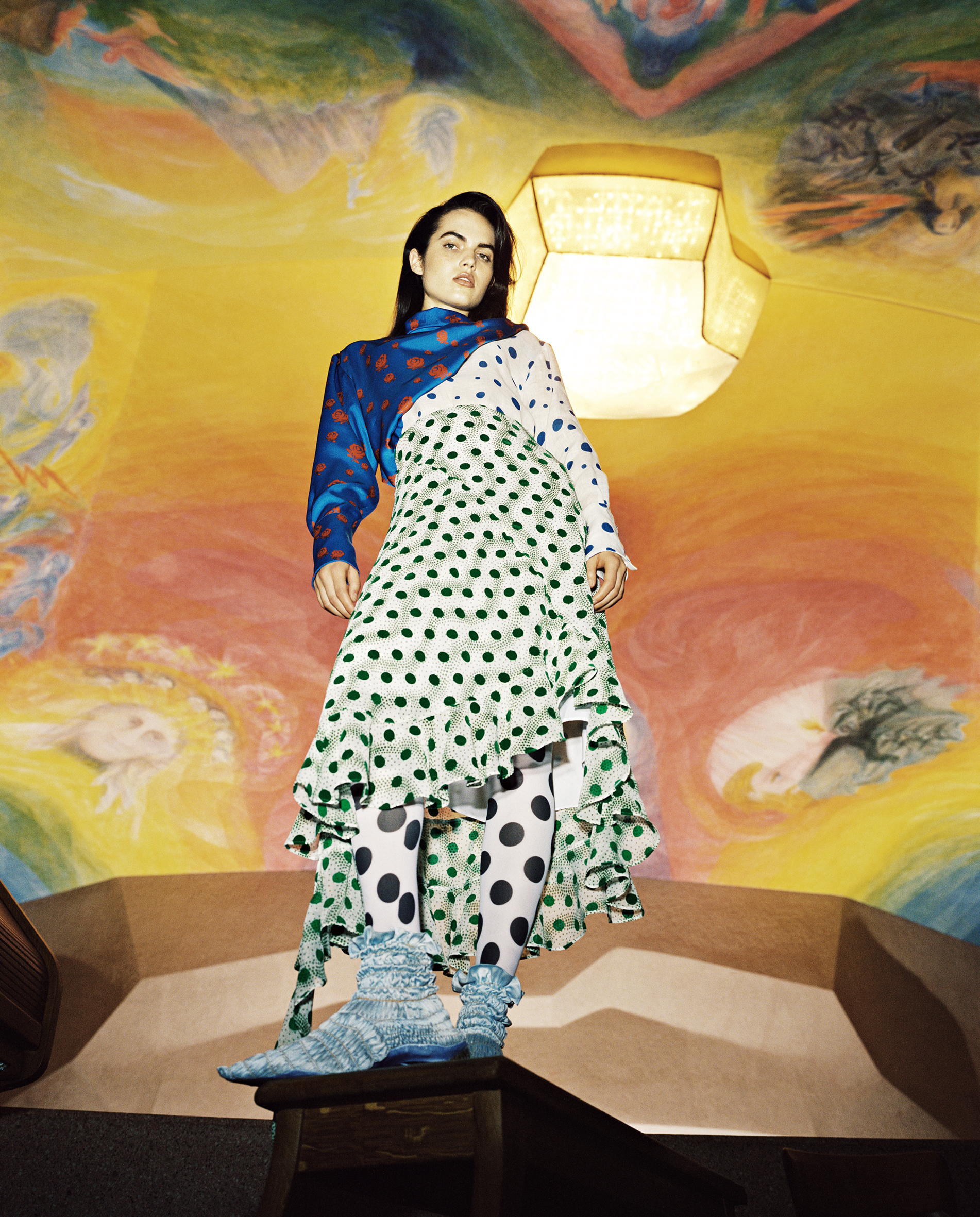 Top and skirt by KENZO, tights by PAMELA MANN.