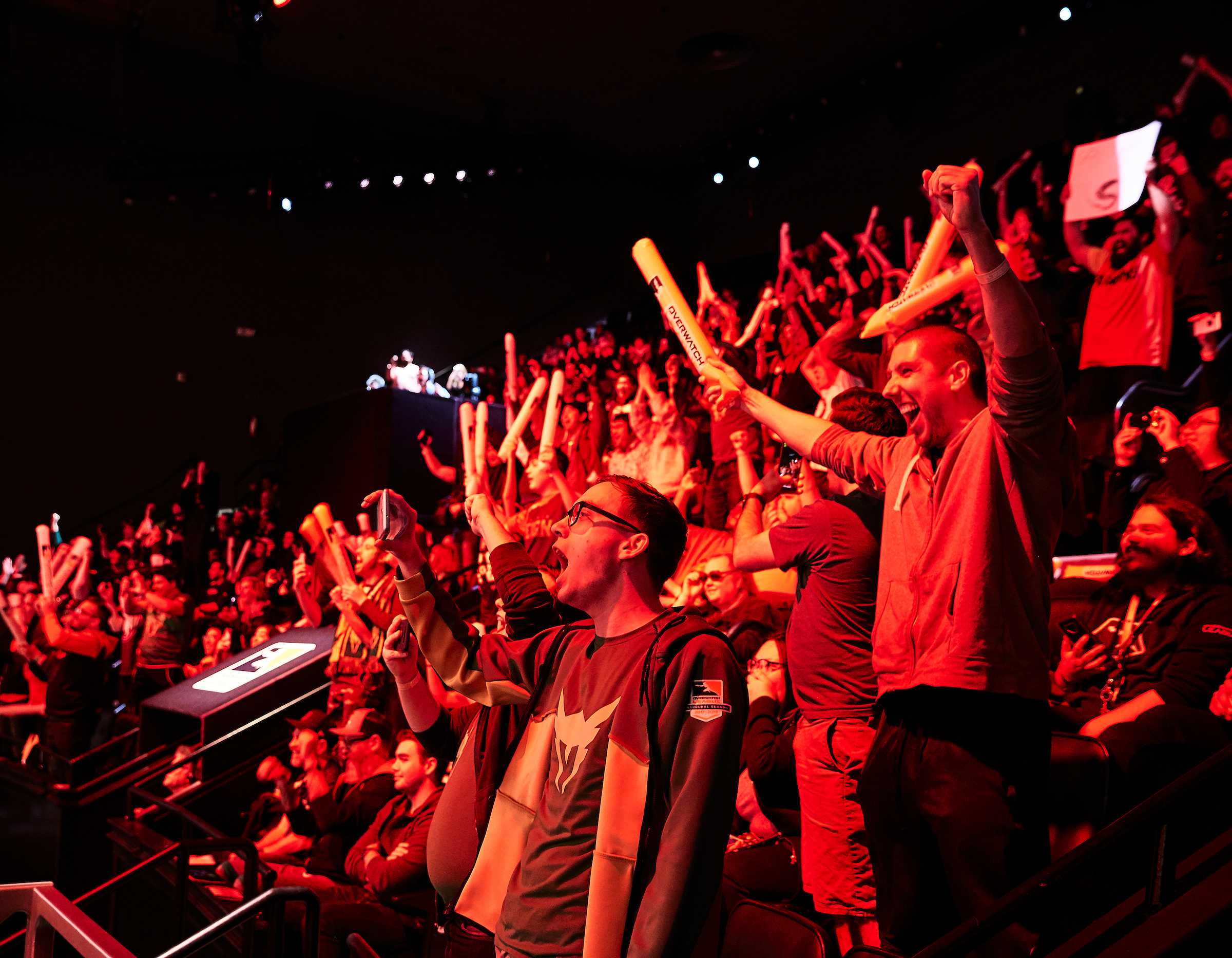 Overwatch fans cheering at Blizzard Arena