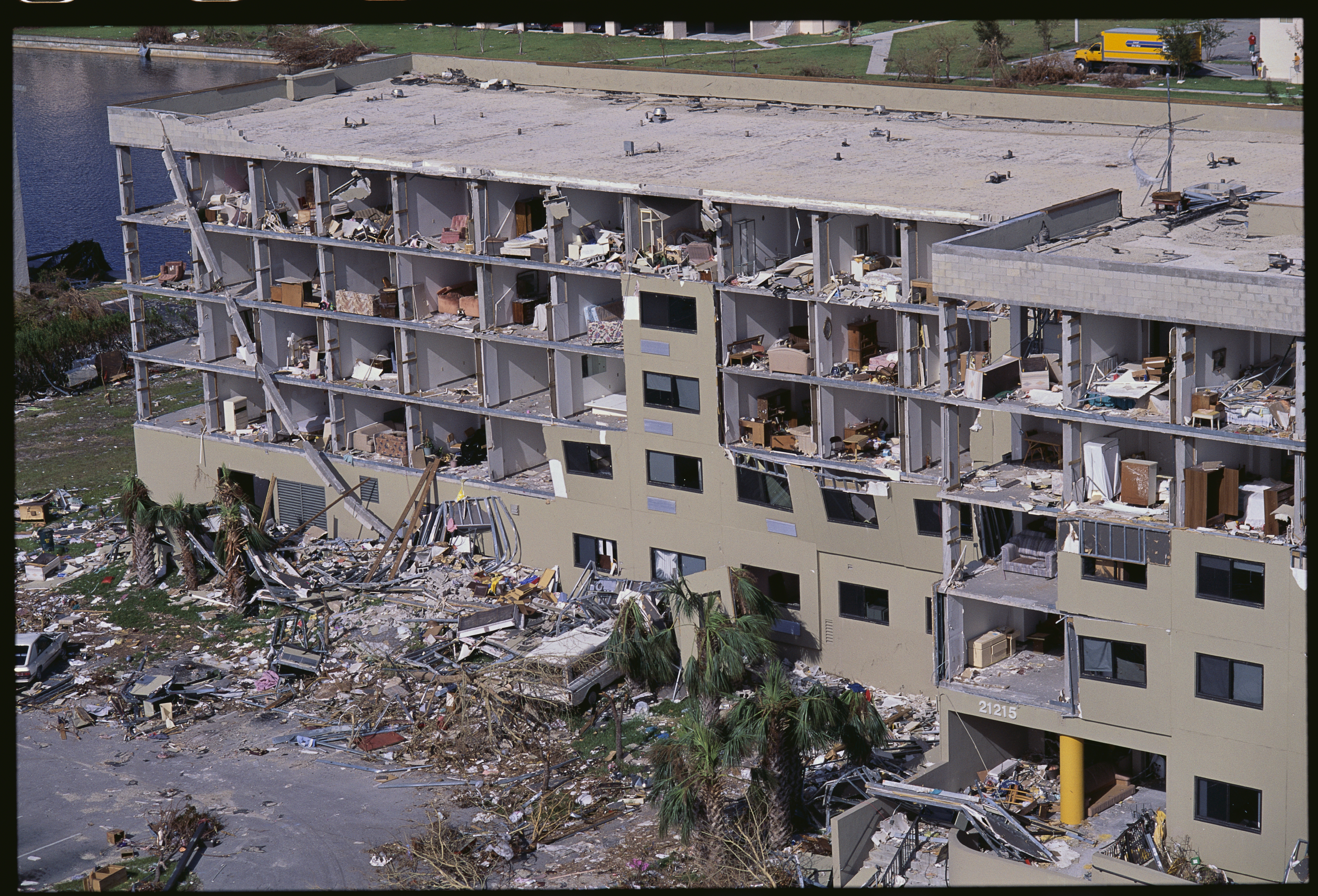 A condo damaged by Hurricane Andrew in 1992