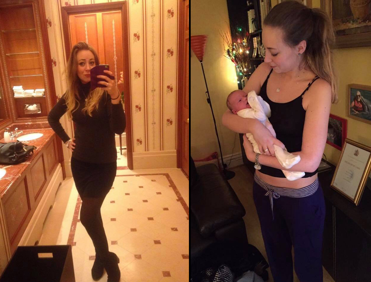 Klara before and after she gave birth (photo supplied by interviewee)