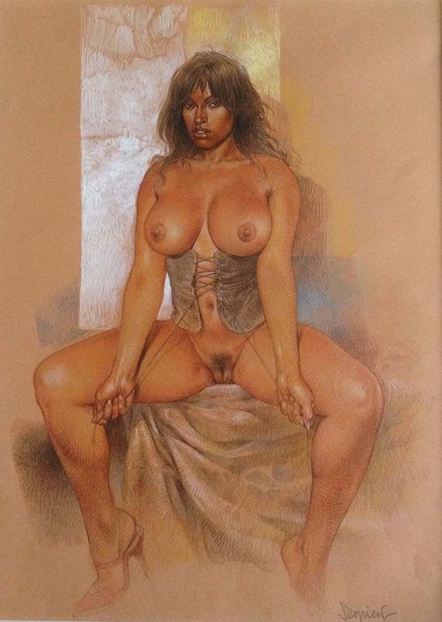 erotische tekening van naakte vrouw